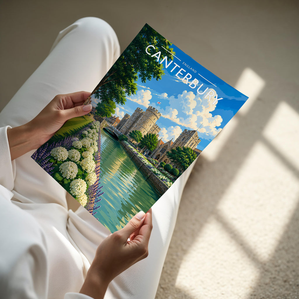 Canterbury #3 Travel Poster - A4 print held in hand