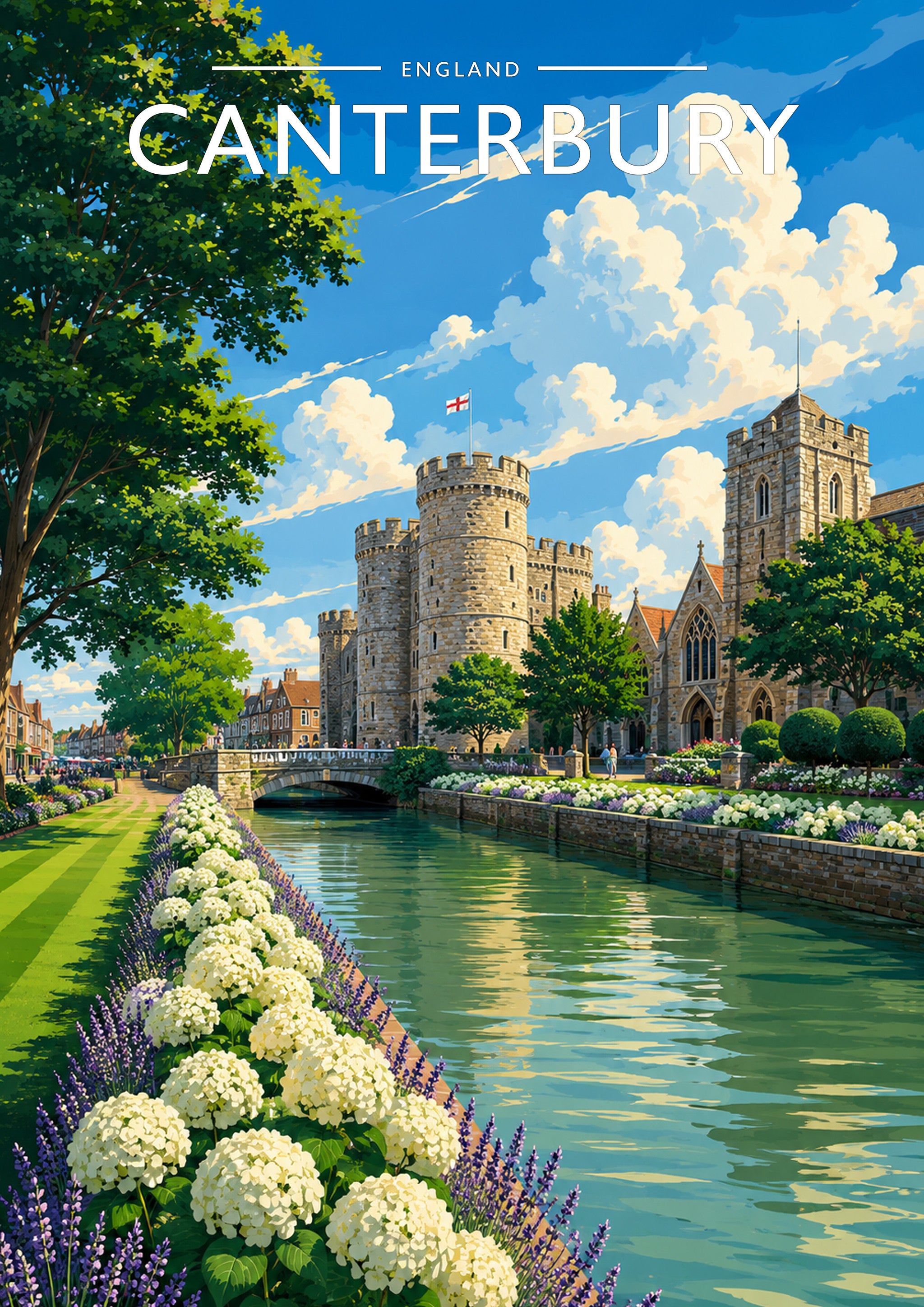 Canterbury #3 Travel Poster - A4 travel poster print