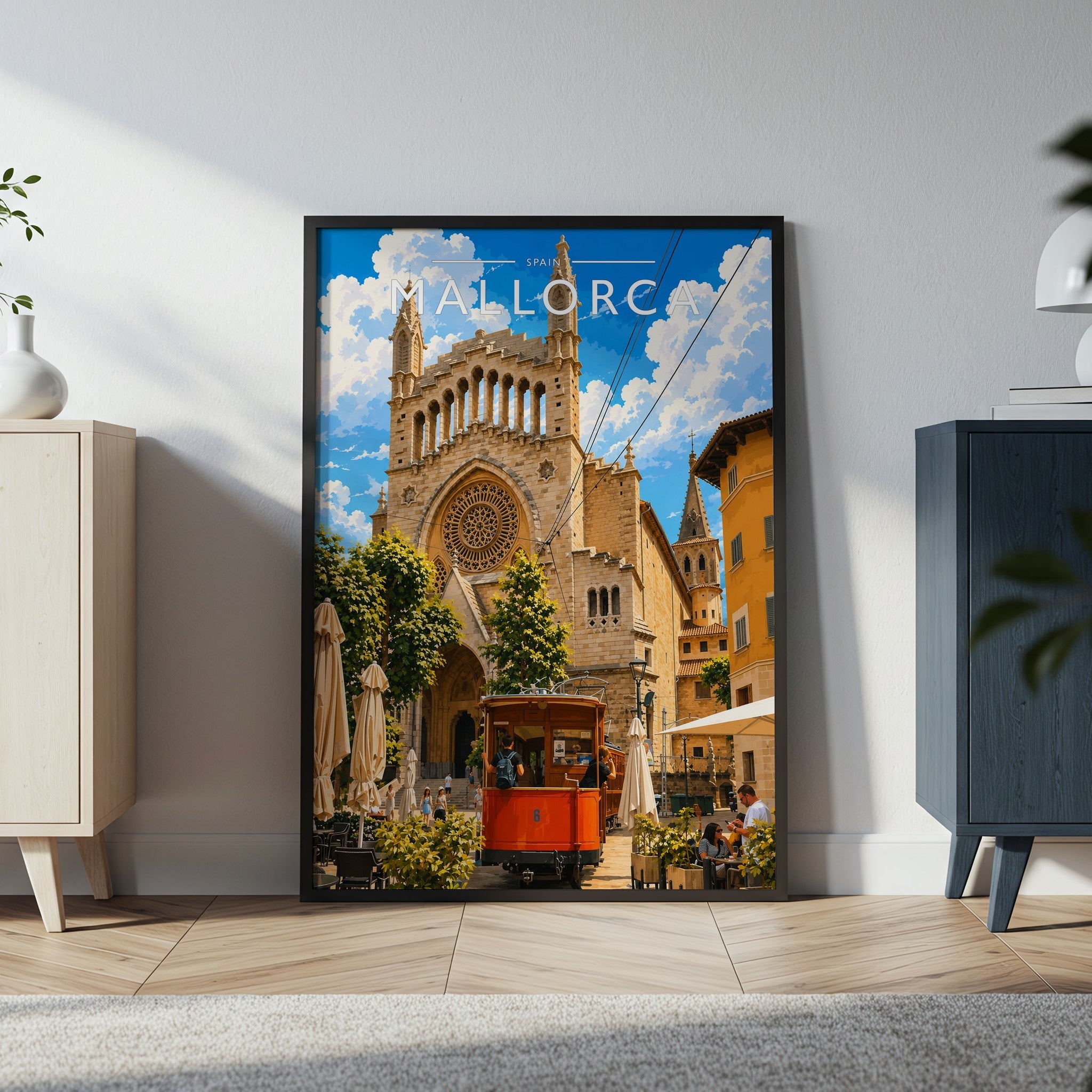 Mallorca #3 Travel Poster in a black frame