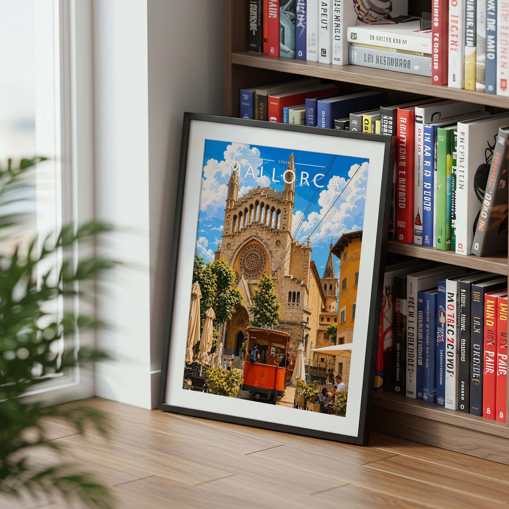 Mallorca #3 Travel Poster mounted in a black frame