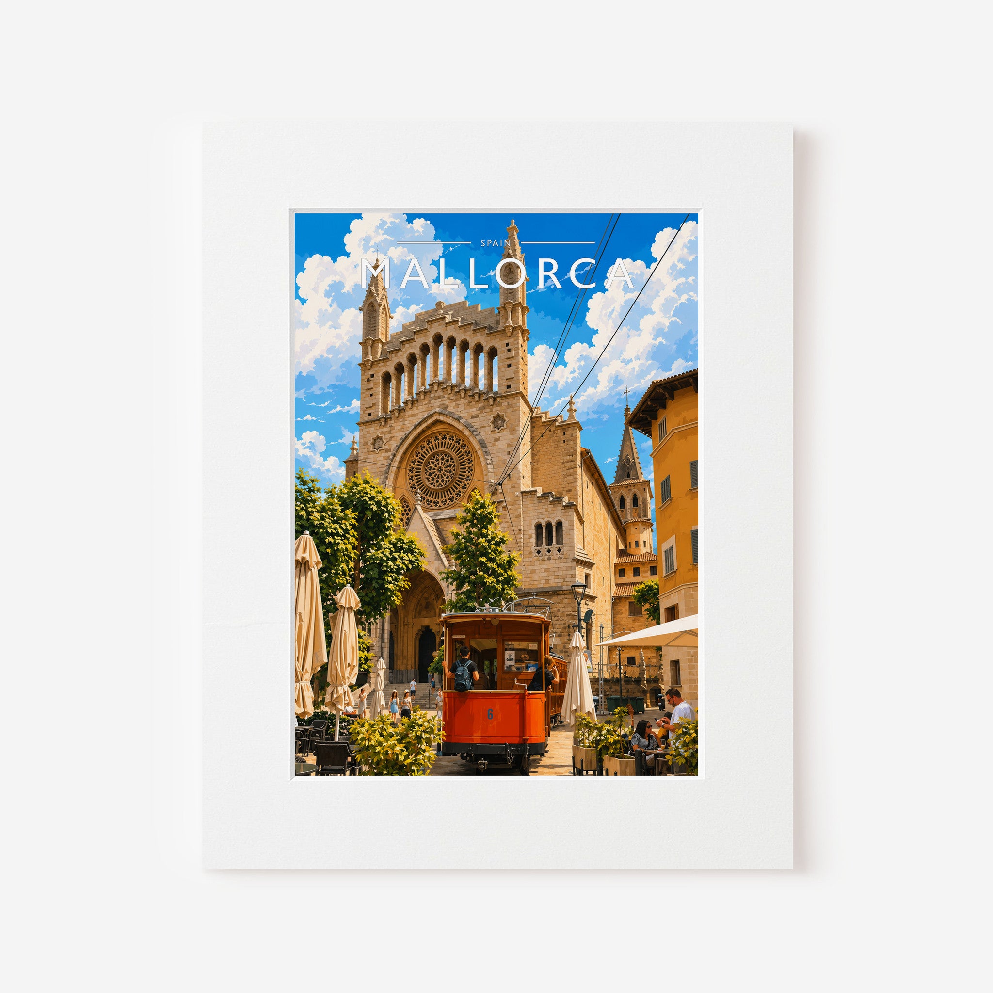 Mallorca #3 Travel Poster in a white mount