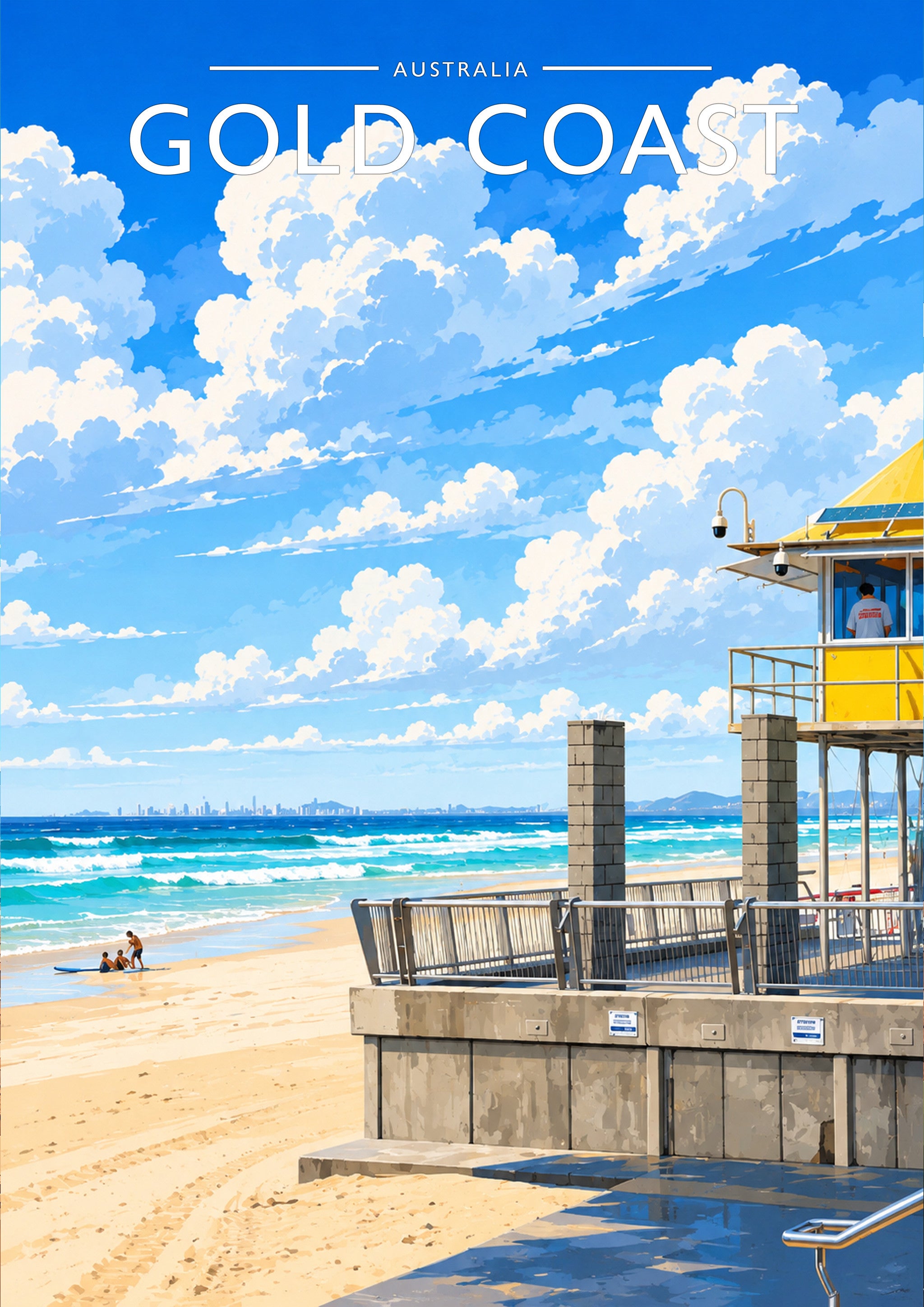 Gold Coast Travel Poster - A4 travel poster print