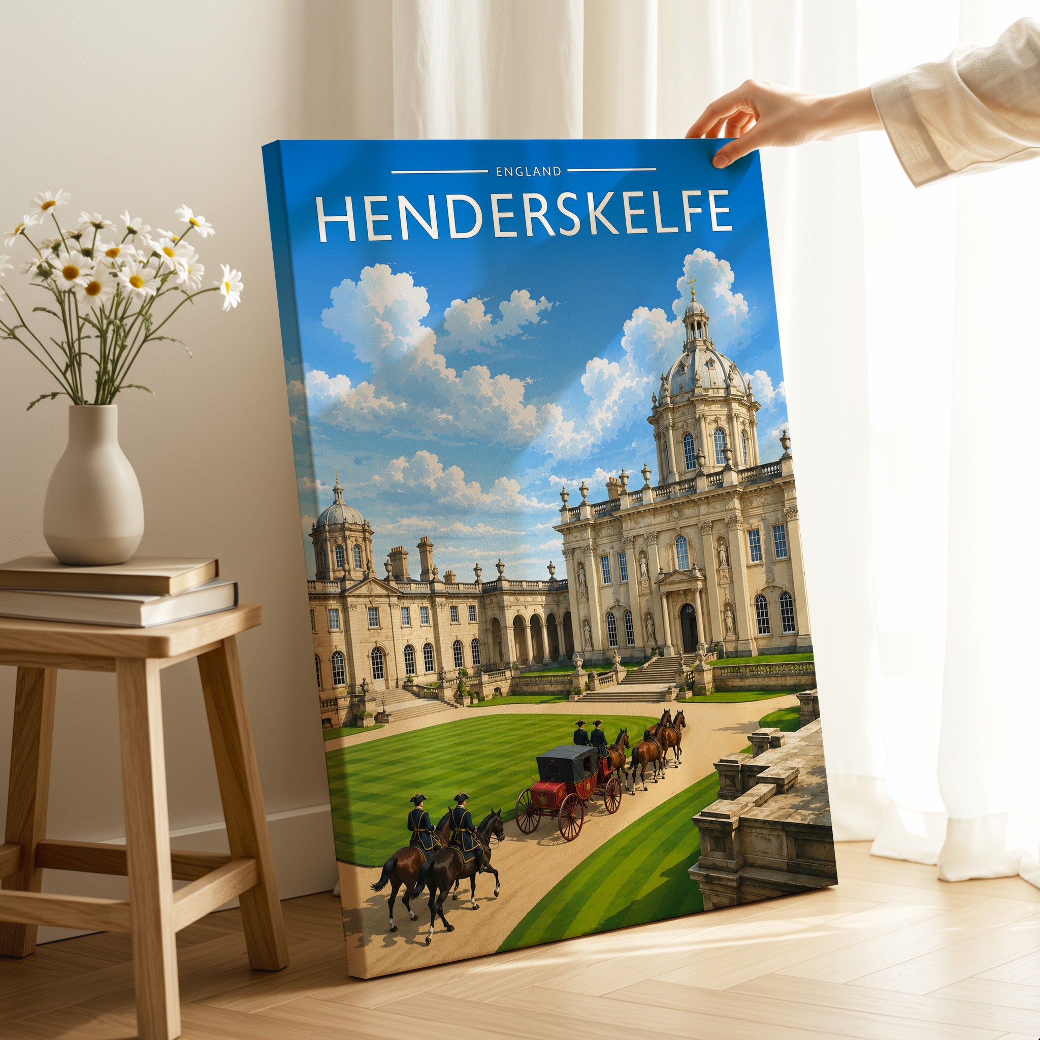 Henderskelfe Travel Poster as a gallery-wrapped canvas