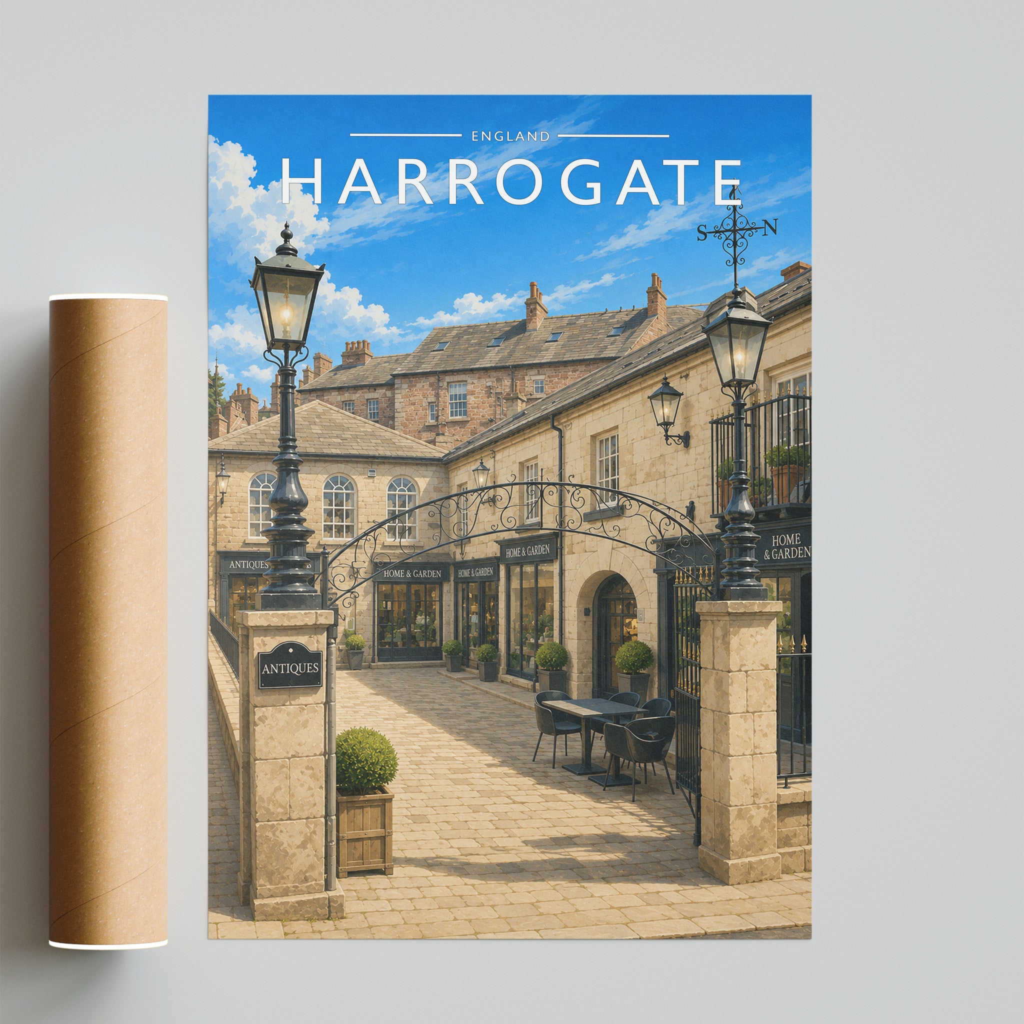 Harrogate Travel Poster - fine art print with shipping tube