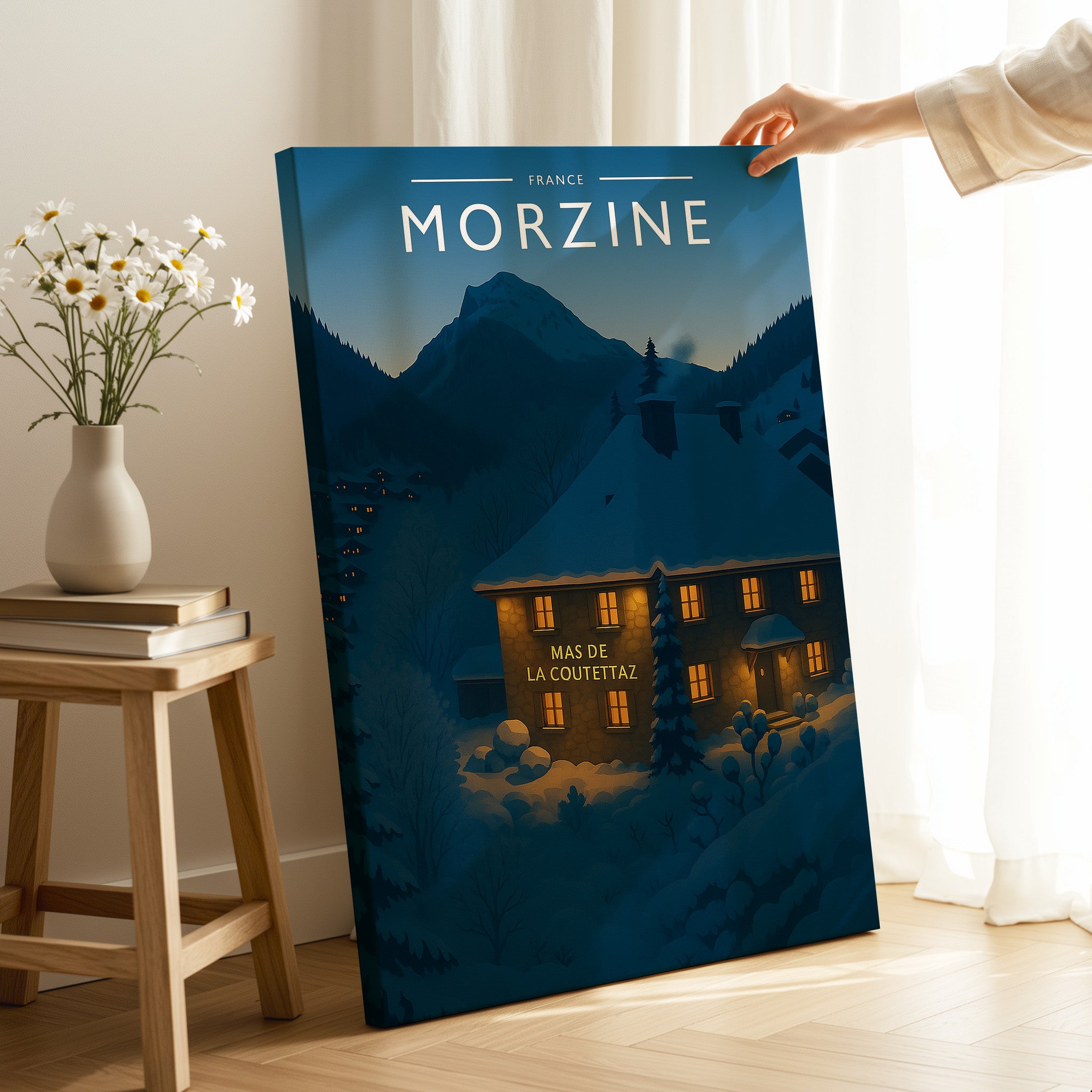 Morzine Travel Poster as a gallery-wrapped canvas