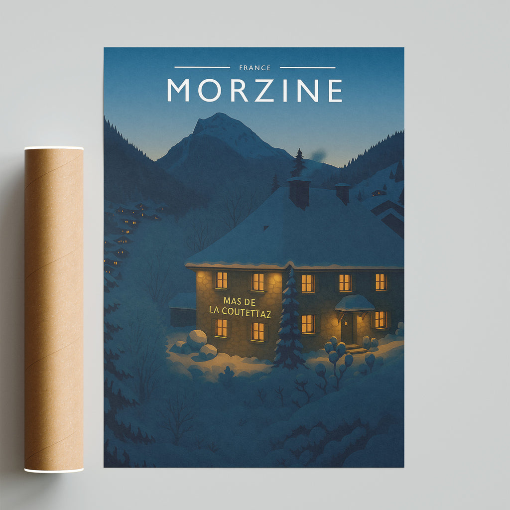 Morzine Travel Poster - fine art print with shipping tube