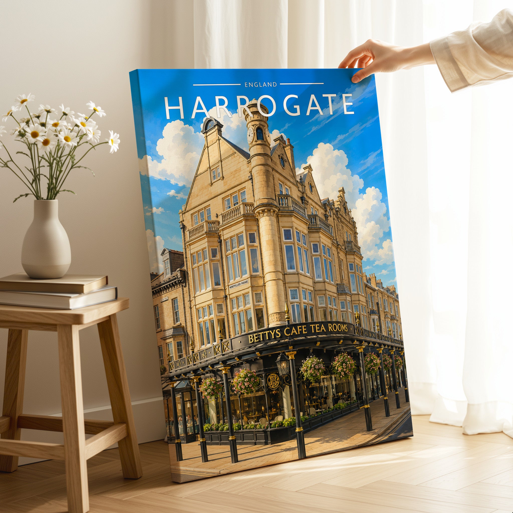 Harrogate #2 Travel Poster as a gallery-wrapped canvas