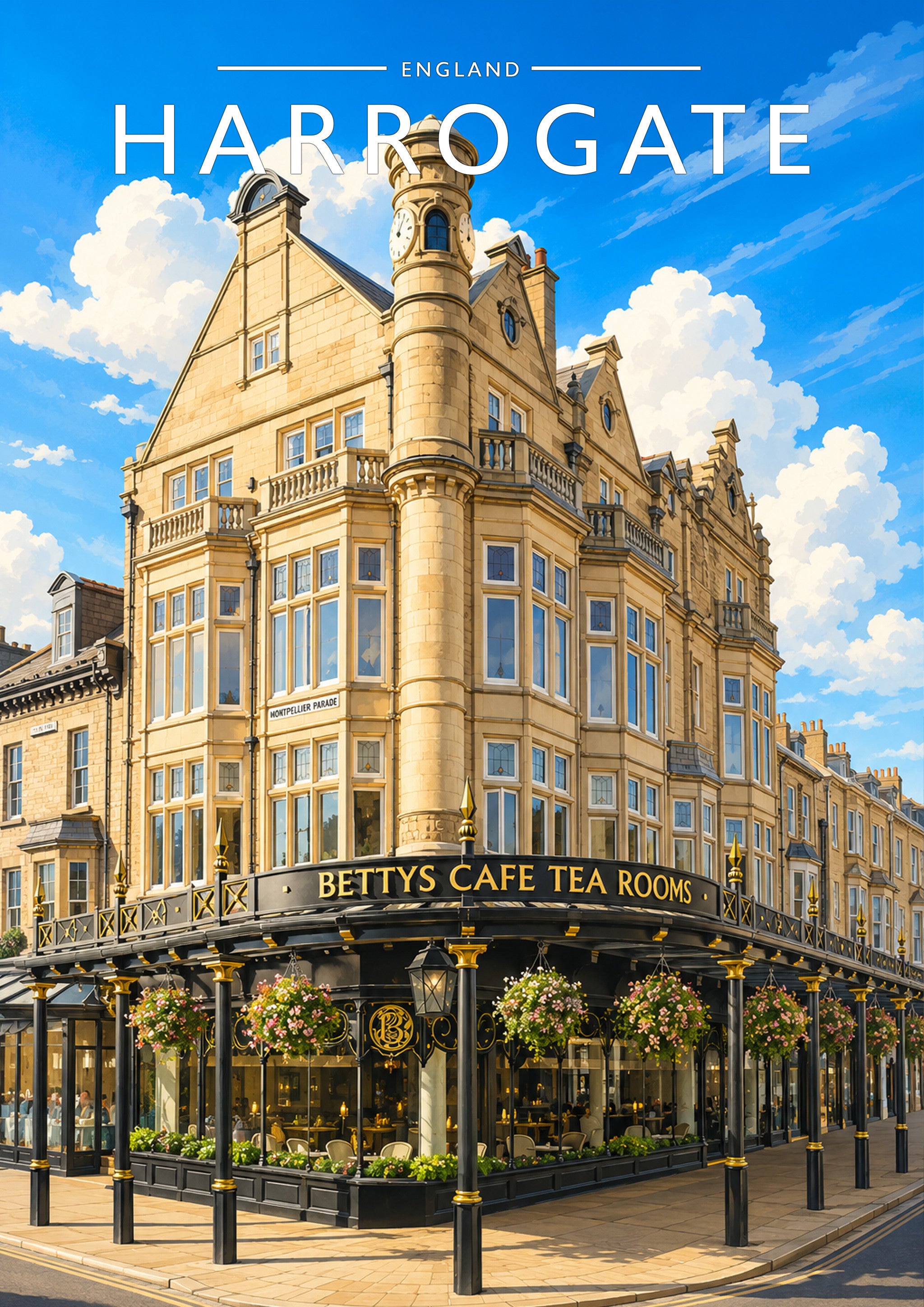 Harrogate #2 Travel Poster - A4 travel poster print