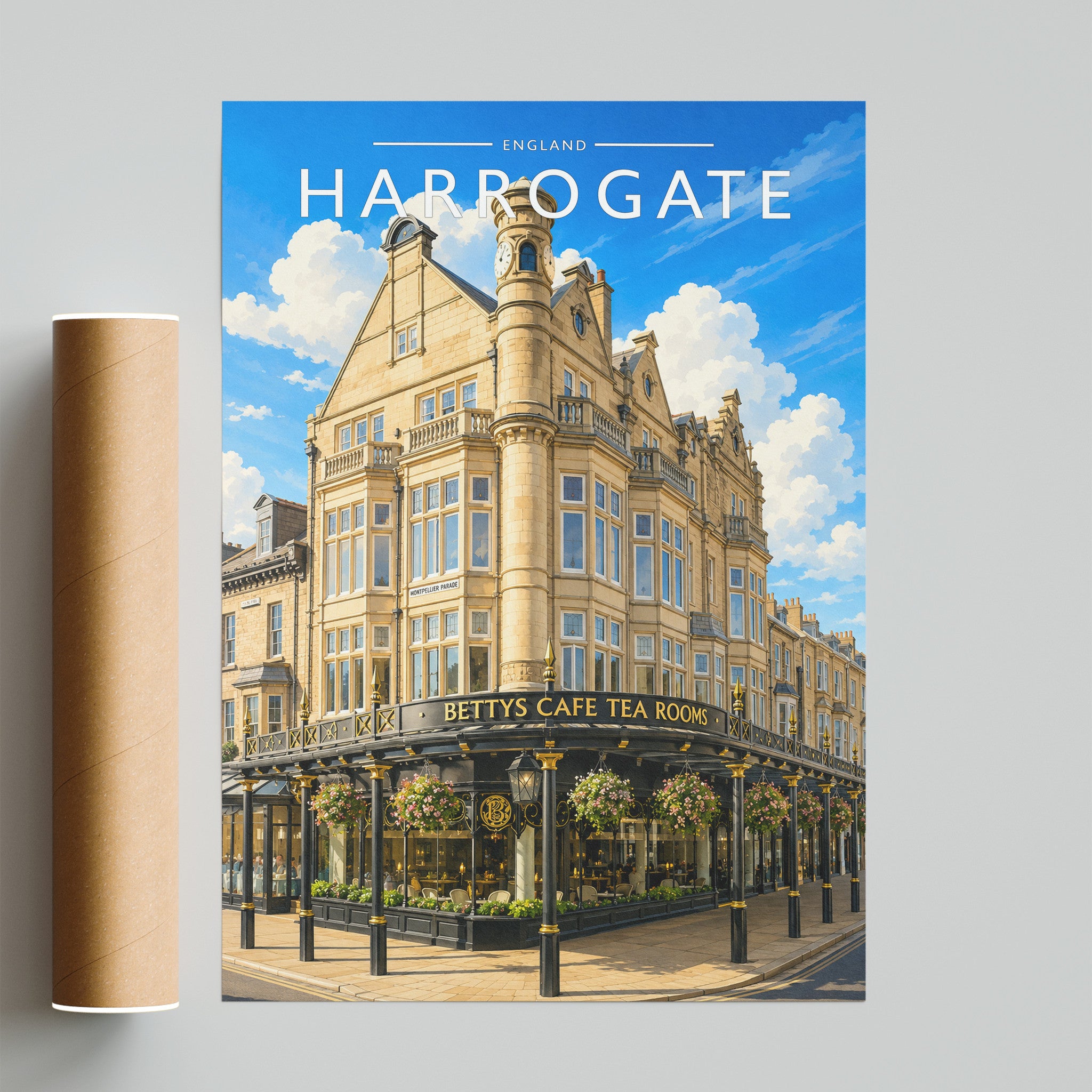 Harrogate #2 Travel Poster - fine art print with shipping tube
