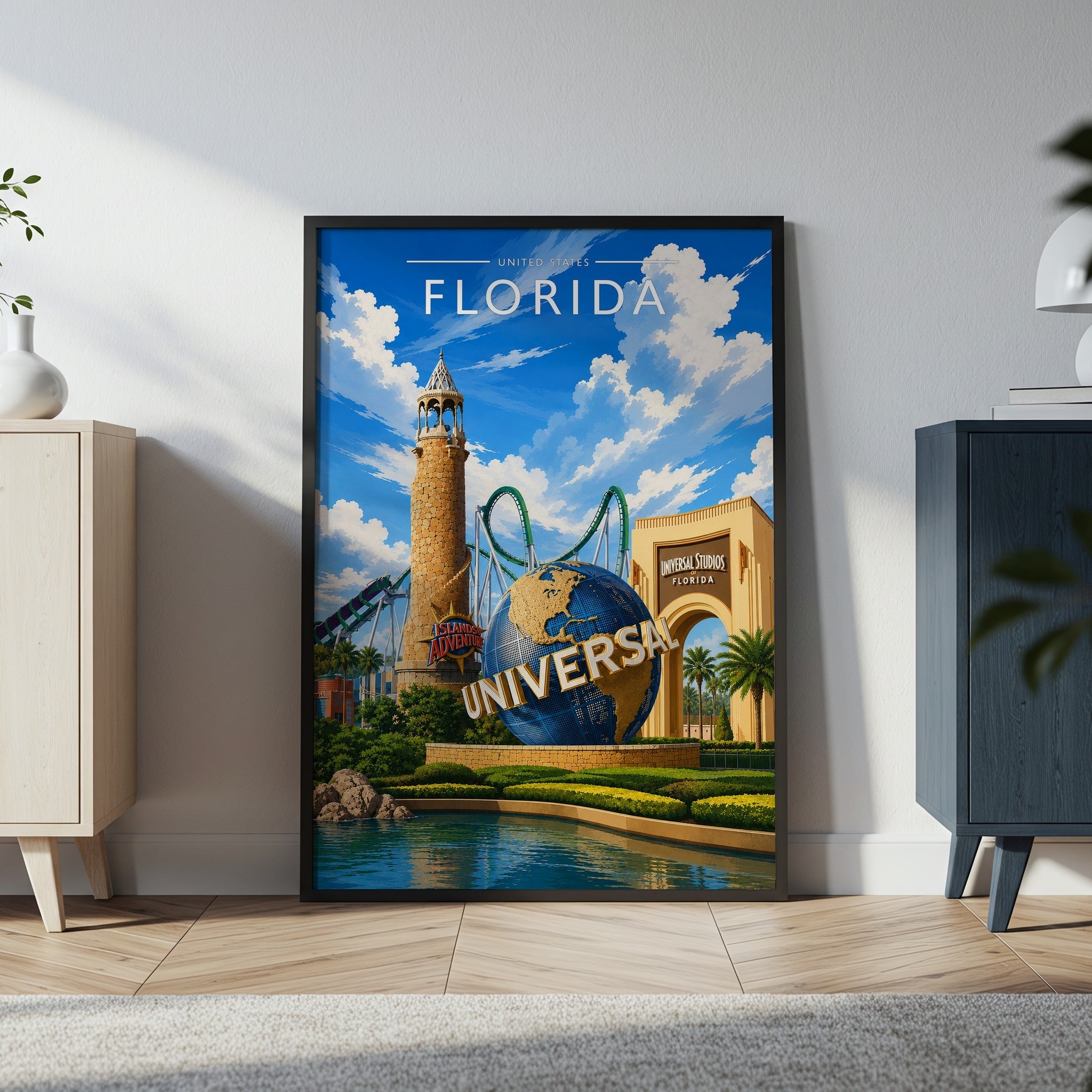 Florida #2 Travel Poster in a black frame
