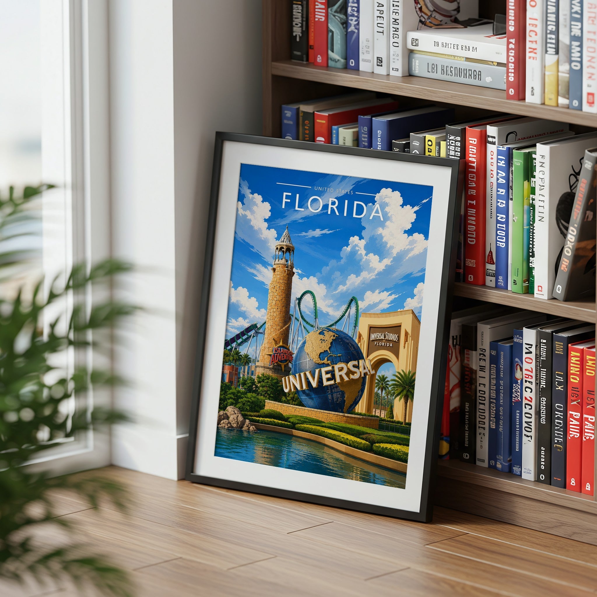 Florida #2 Travel Poster mounted in a black frame
