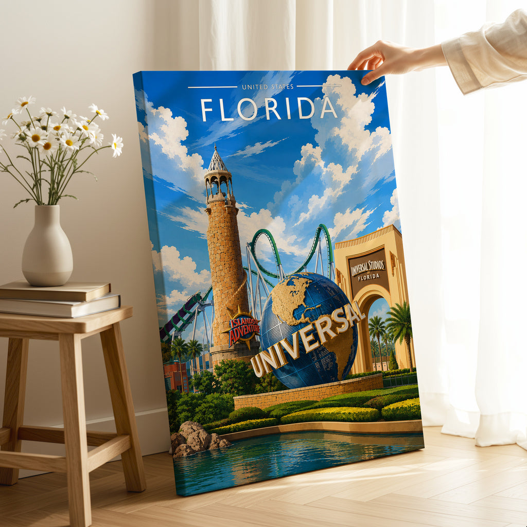 Florida #2 Travel Poster as a gallery-wrapped canvas