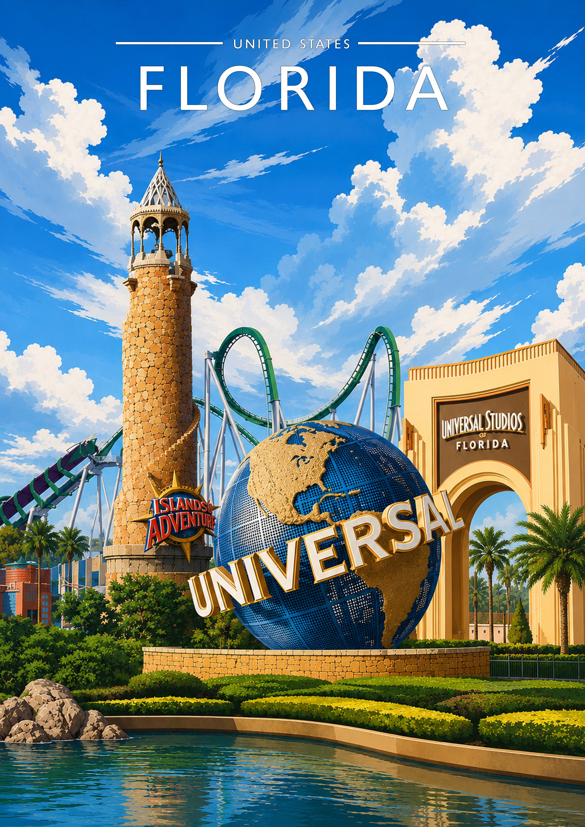 Florida #2 Travel Poster - A4 travel poster print