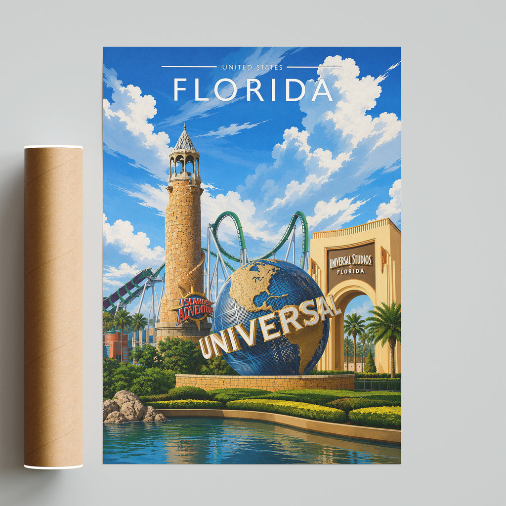 Florida #2 Travel Poster - fine art print with shipping tube