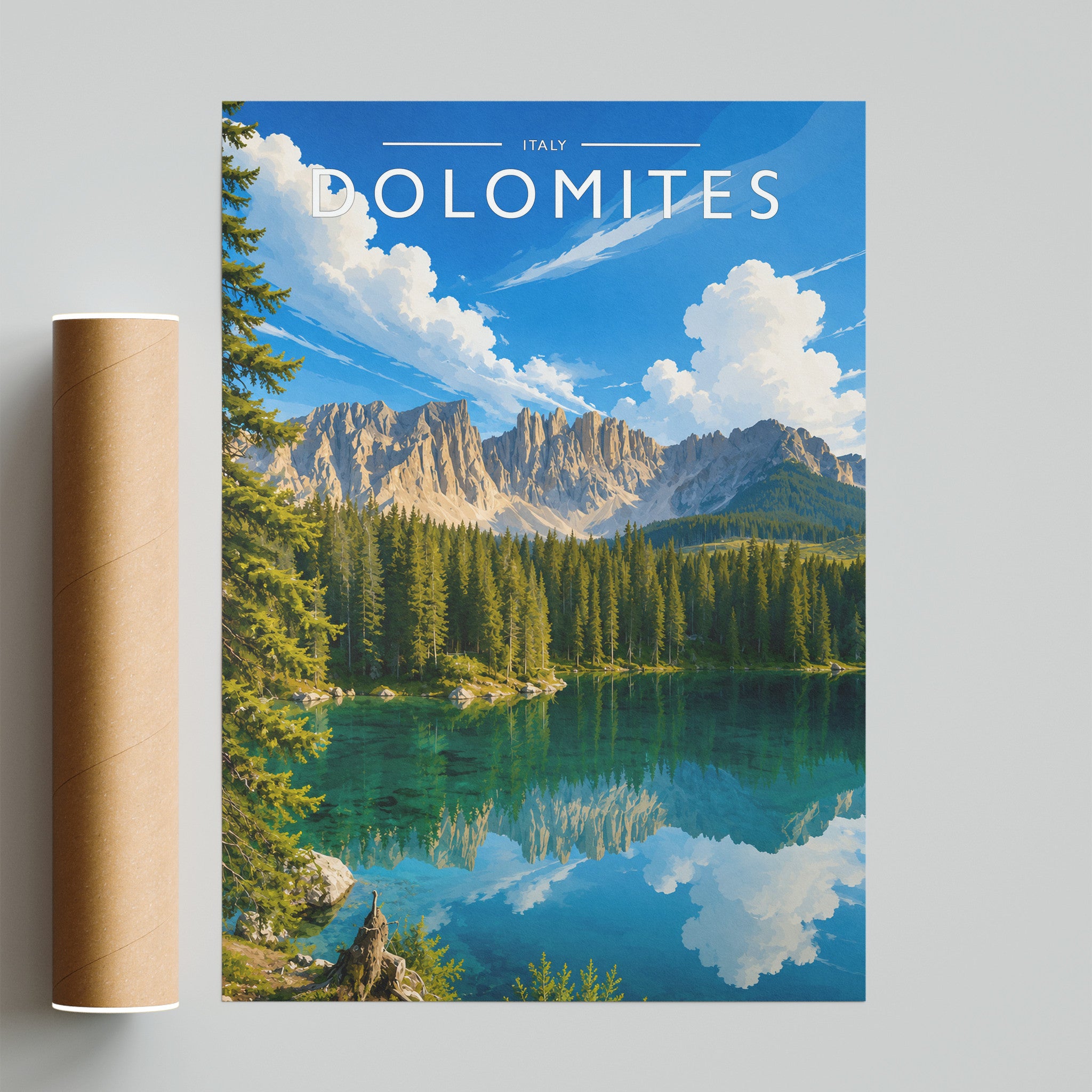 Dolomites #2 Travel Poster - fine art print with shipping tube