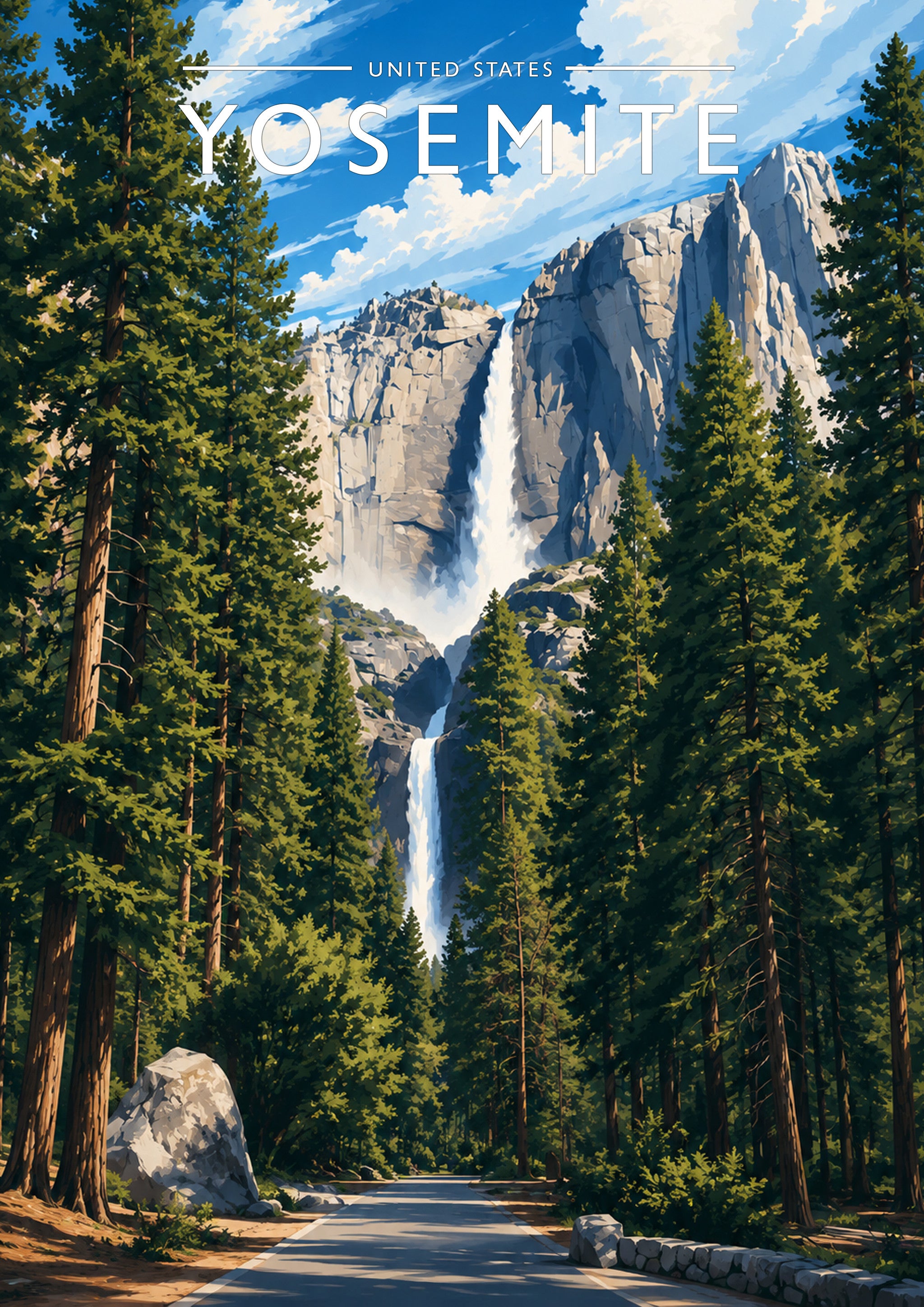 Yosemite Travel Poster - A4 travel poster print