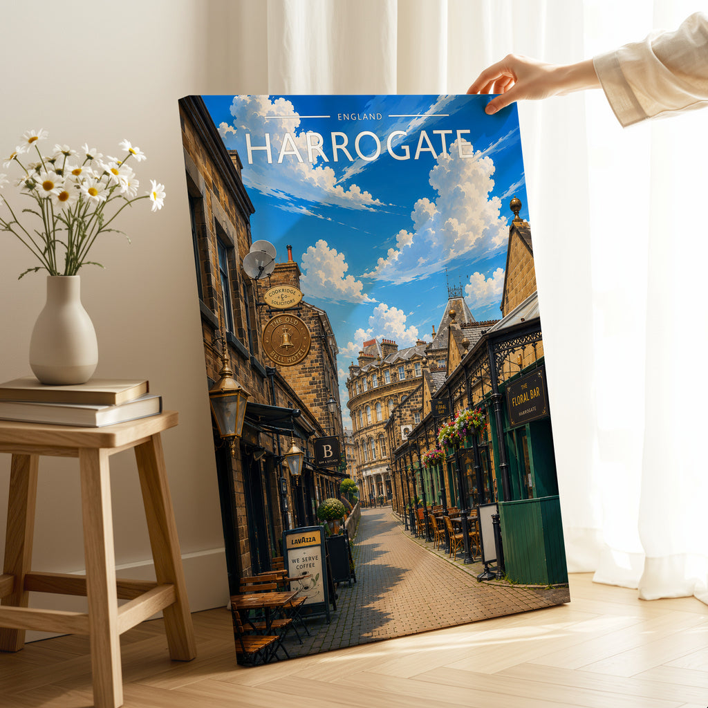 Harrogate #3 Travel Poster as a gallery-wrapped canvas