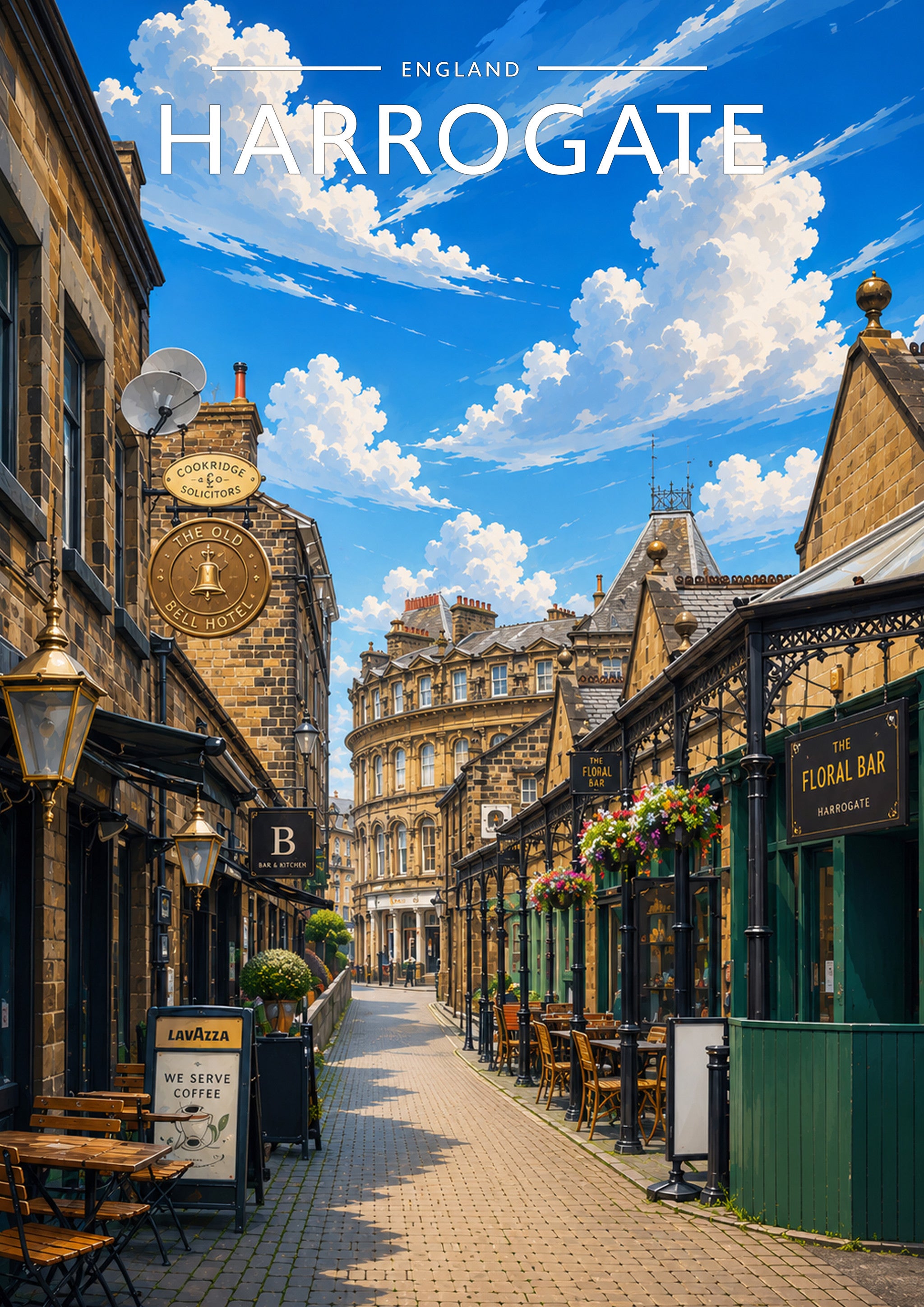 Harrogate #3 Travel Poster - A4 travel poster print