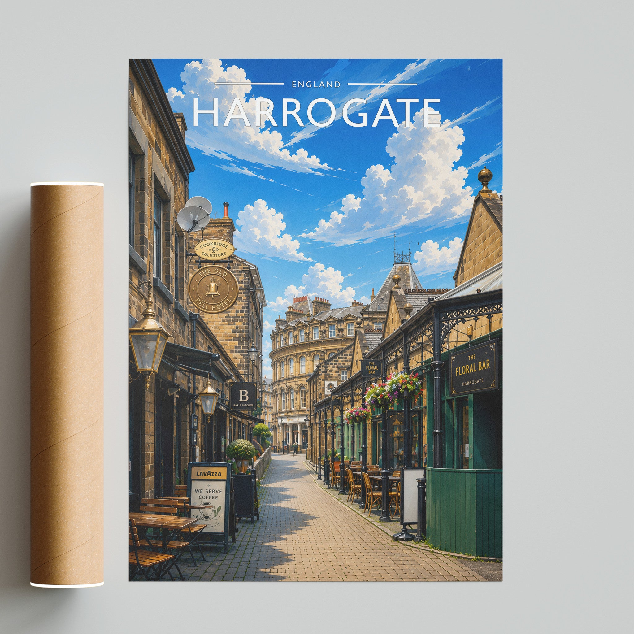 Harrogate #3 Travel Poster - fine art print with shipping tube