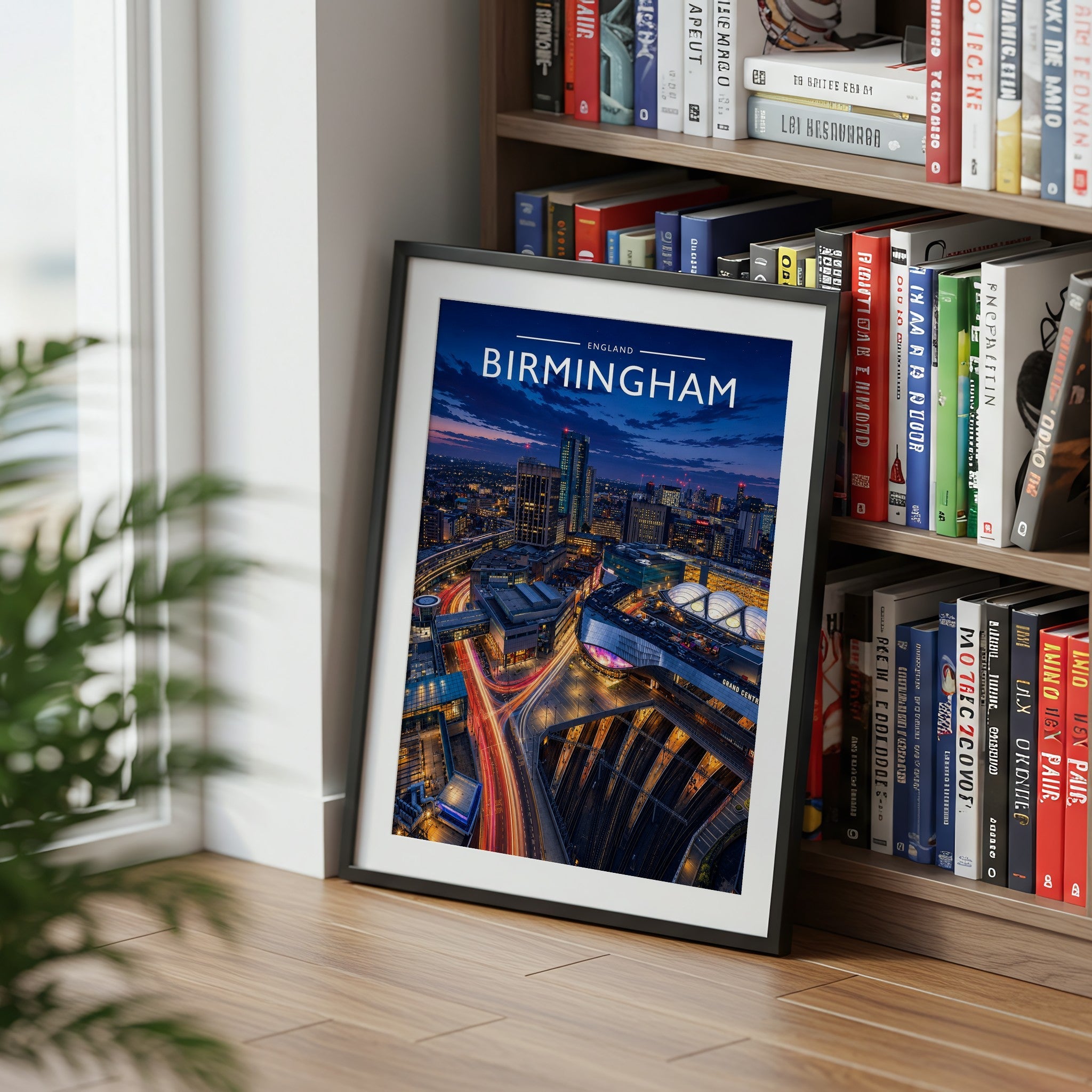 Birmingham #2 Travel Poster mounted in a black frame