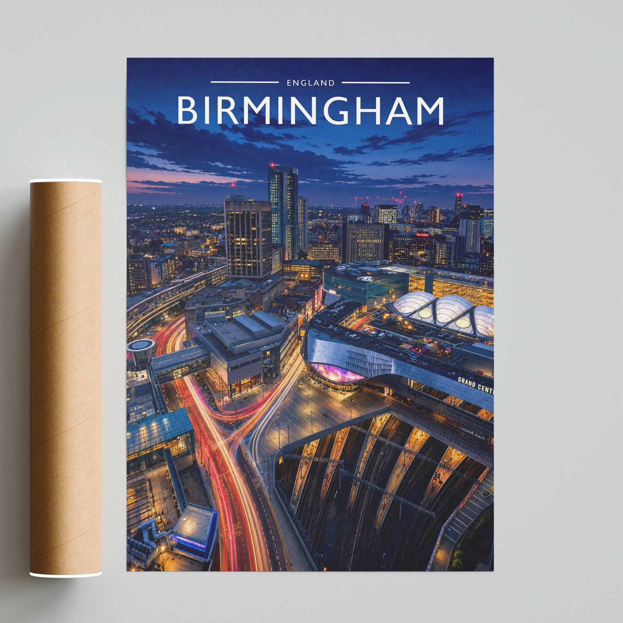 Birmingham #2 Travel Poster - fine art print with shipping tube