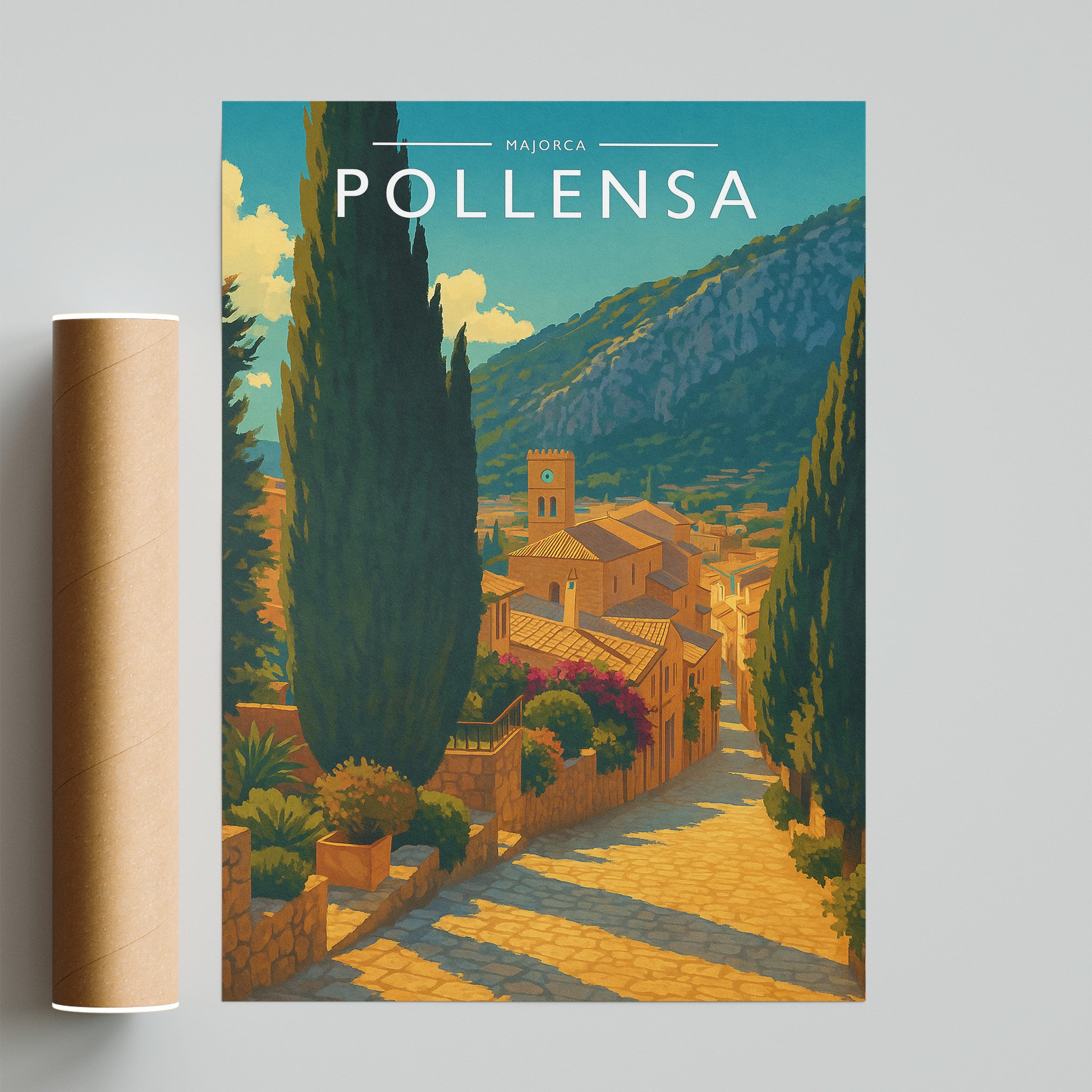 Pollensa Travel Poster - fine art print with shipping tube