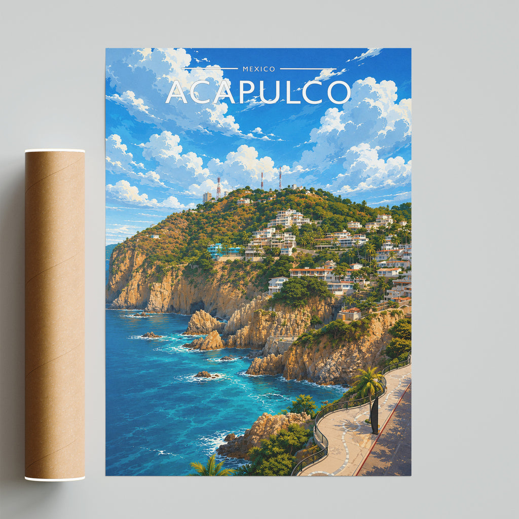 Acapulco Travel Poster - fine art print with shipping tube