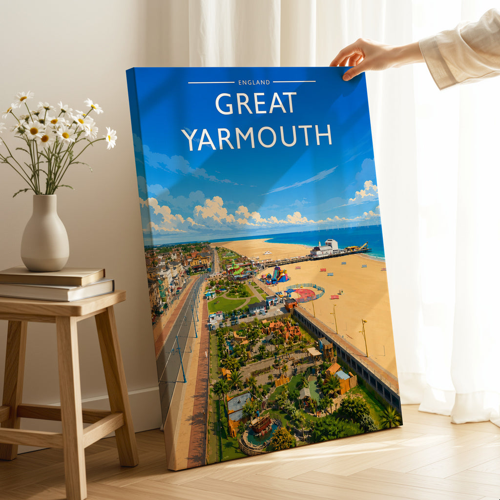 Great Yarmouth #2 Travel Poster as a gallery-wrapped canvas