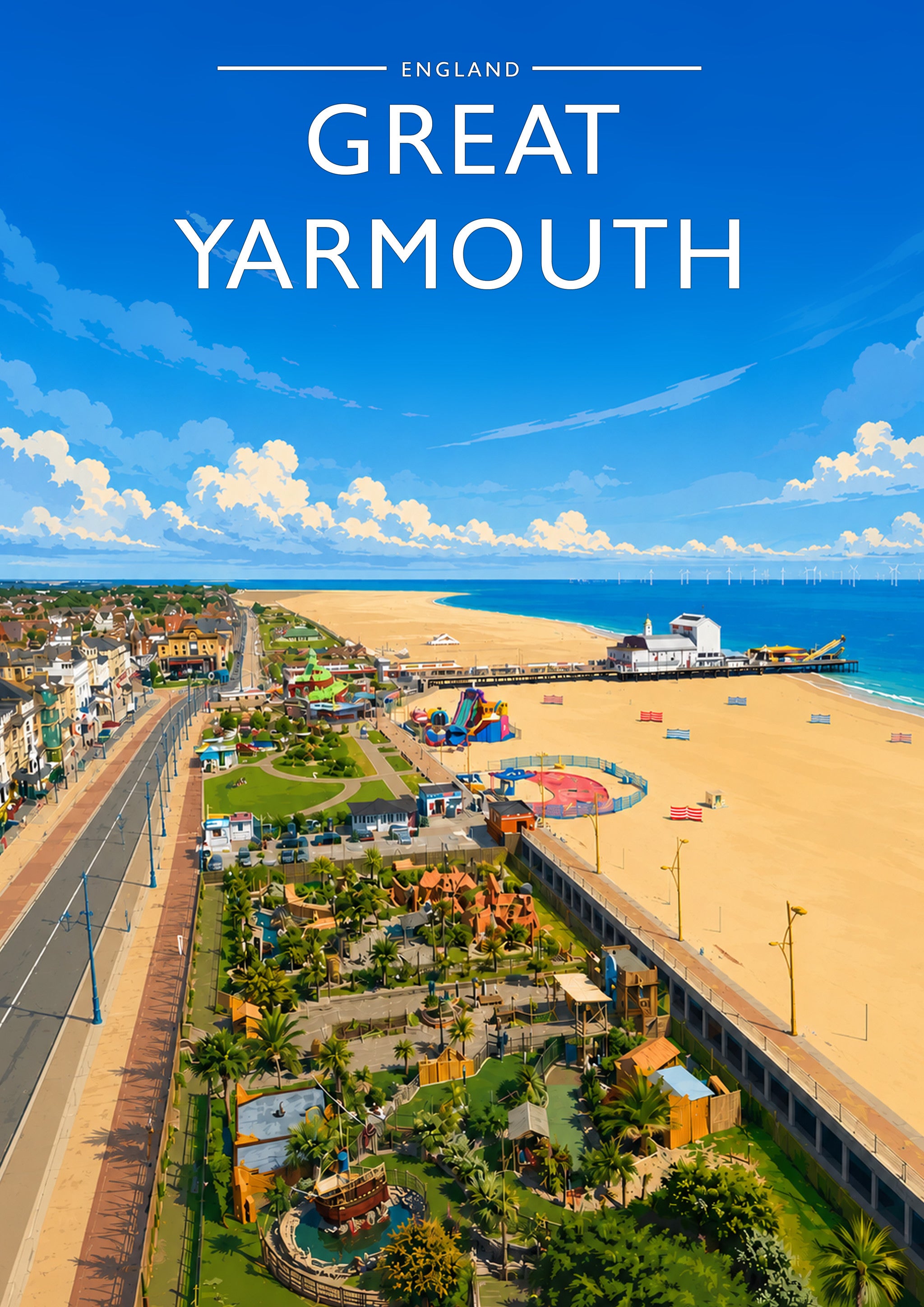 Great Yarmouth #2 Travel Poster - A4 travel poster print
