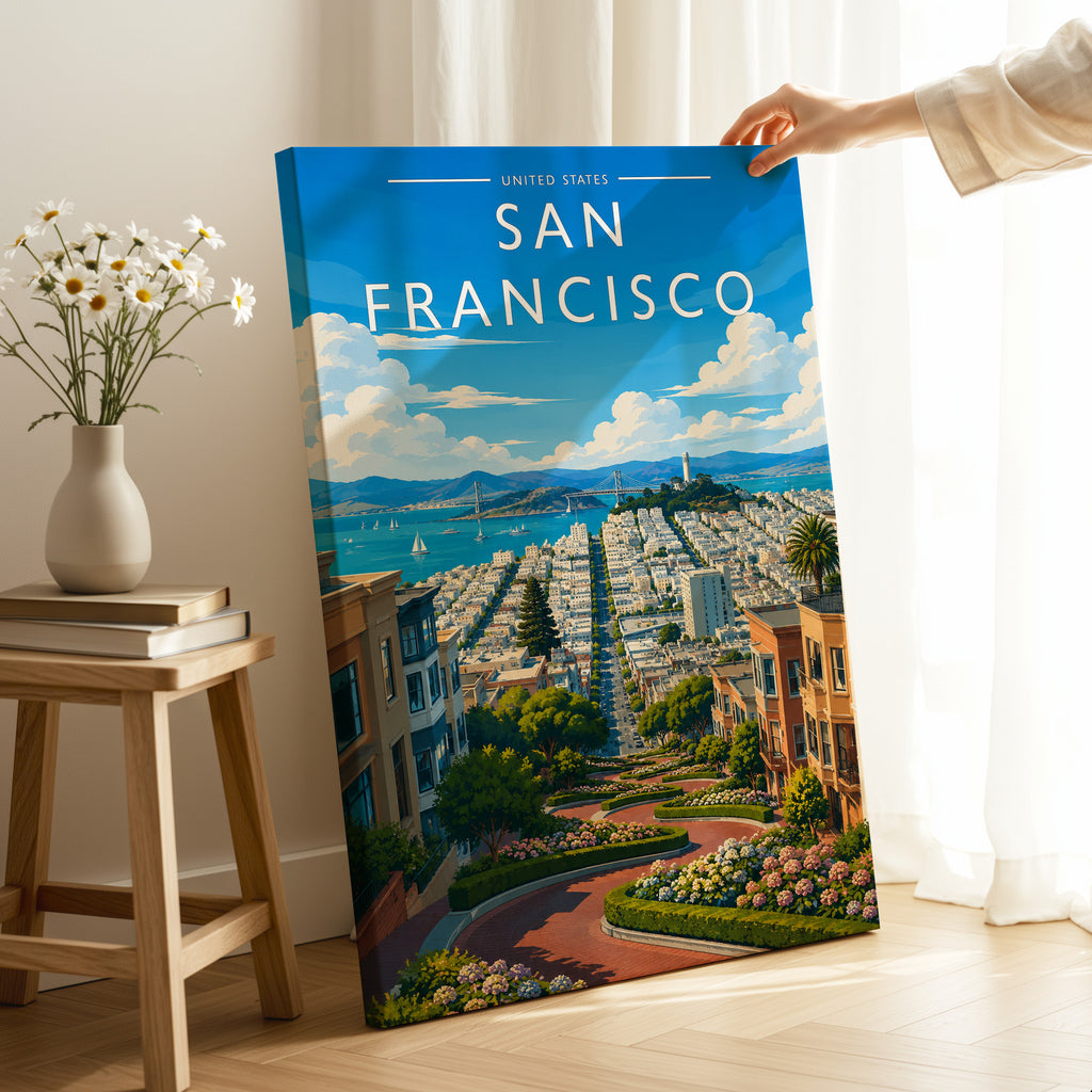 San Francisco Travel Poster as a gallery-wrapped canvas