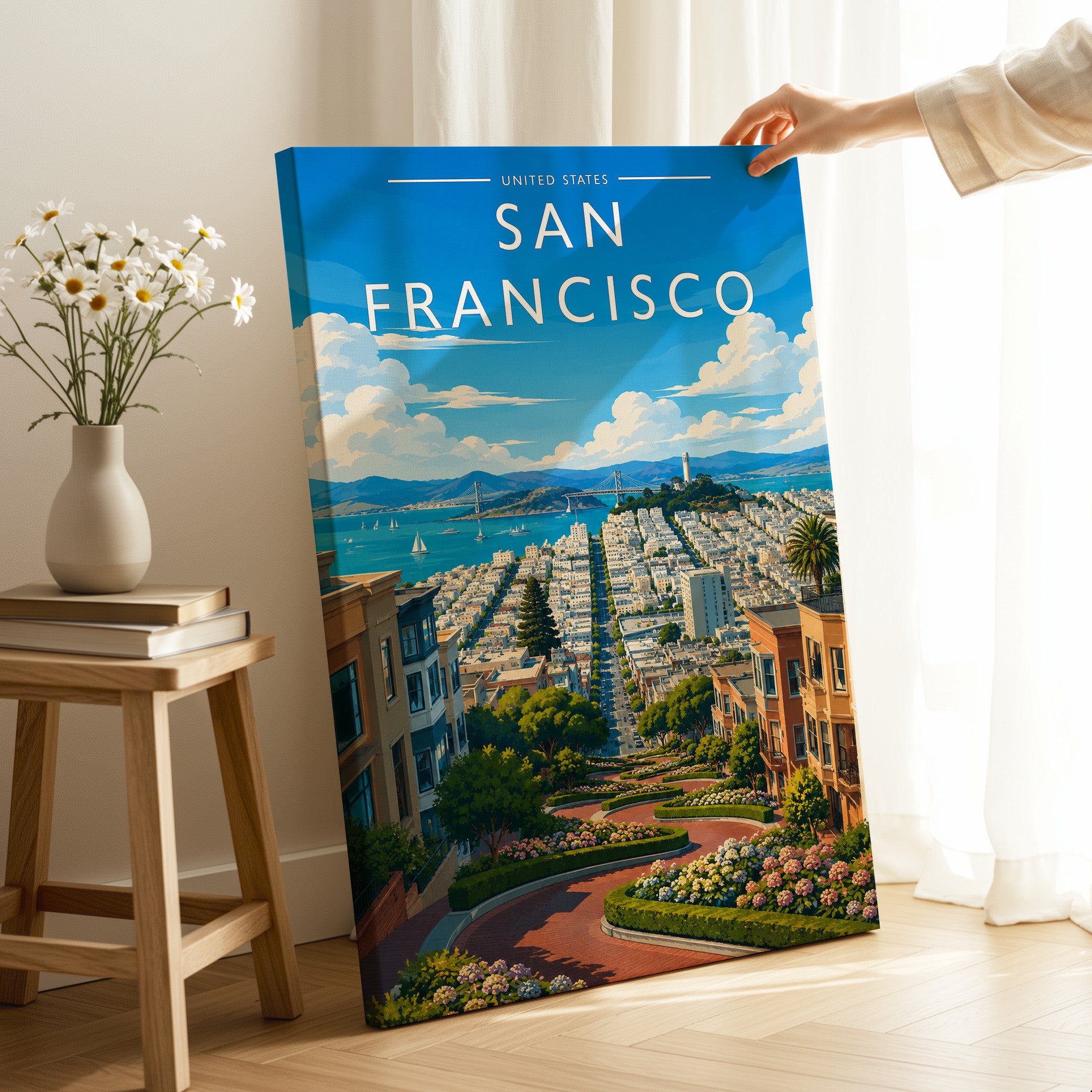 San Francisco Travel Poster as a gallery-wrapped canvas