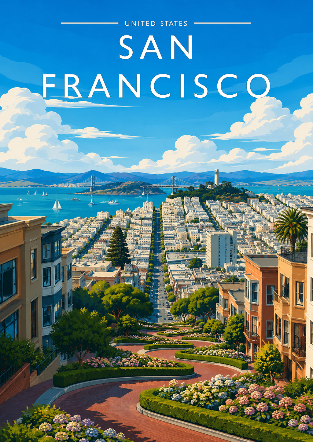 San Francisco Travel Poster - A4 travel poster print