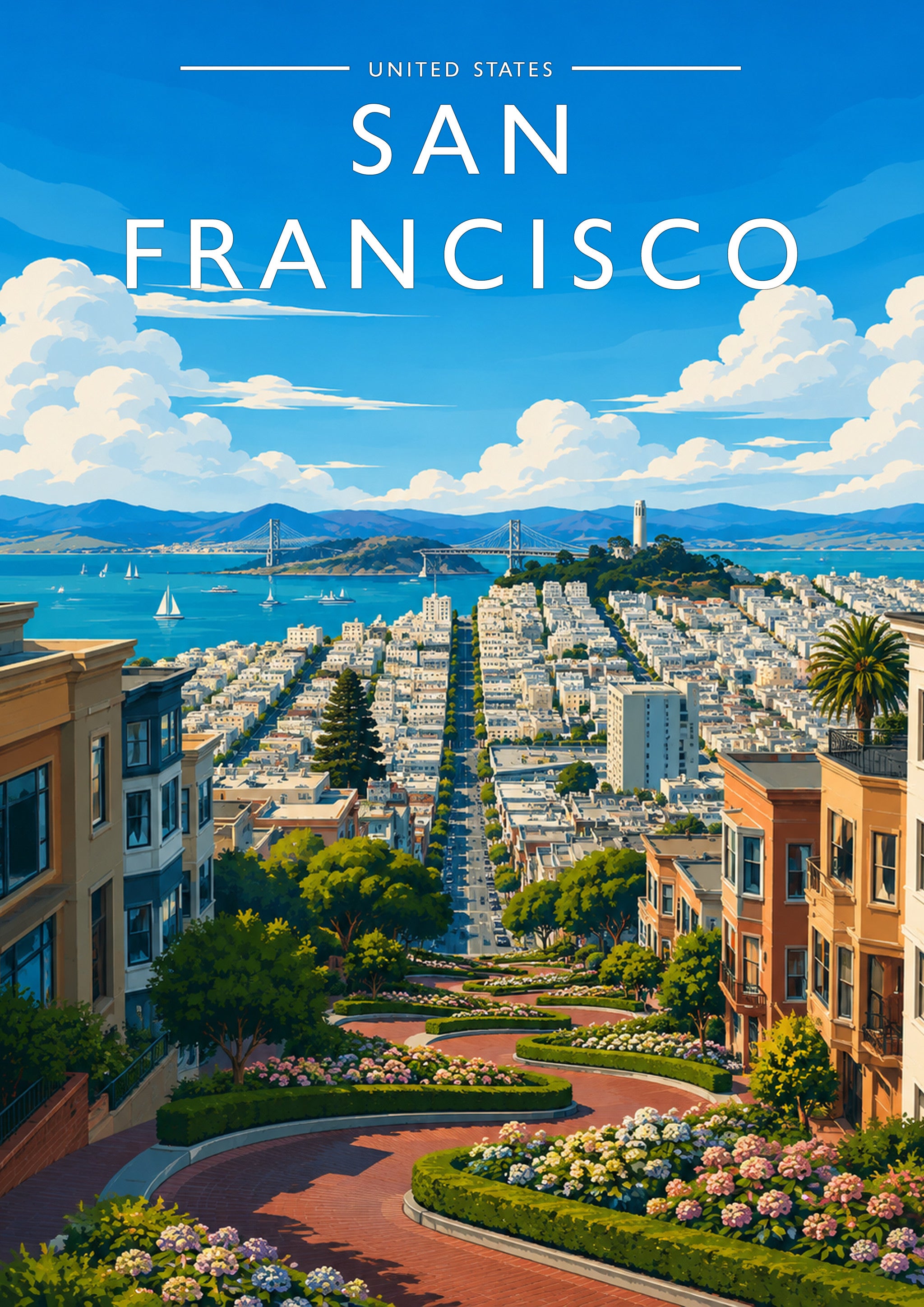 San Francisco Travel Poster - A4 travel poster print