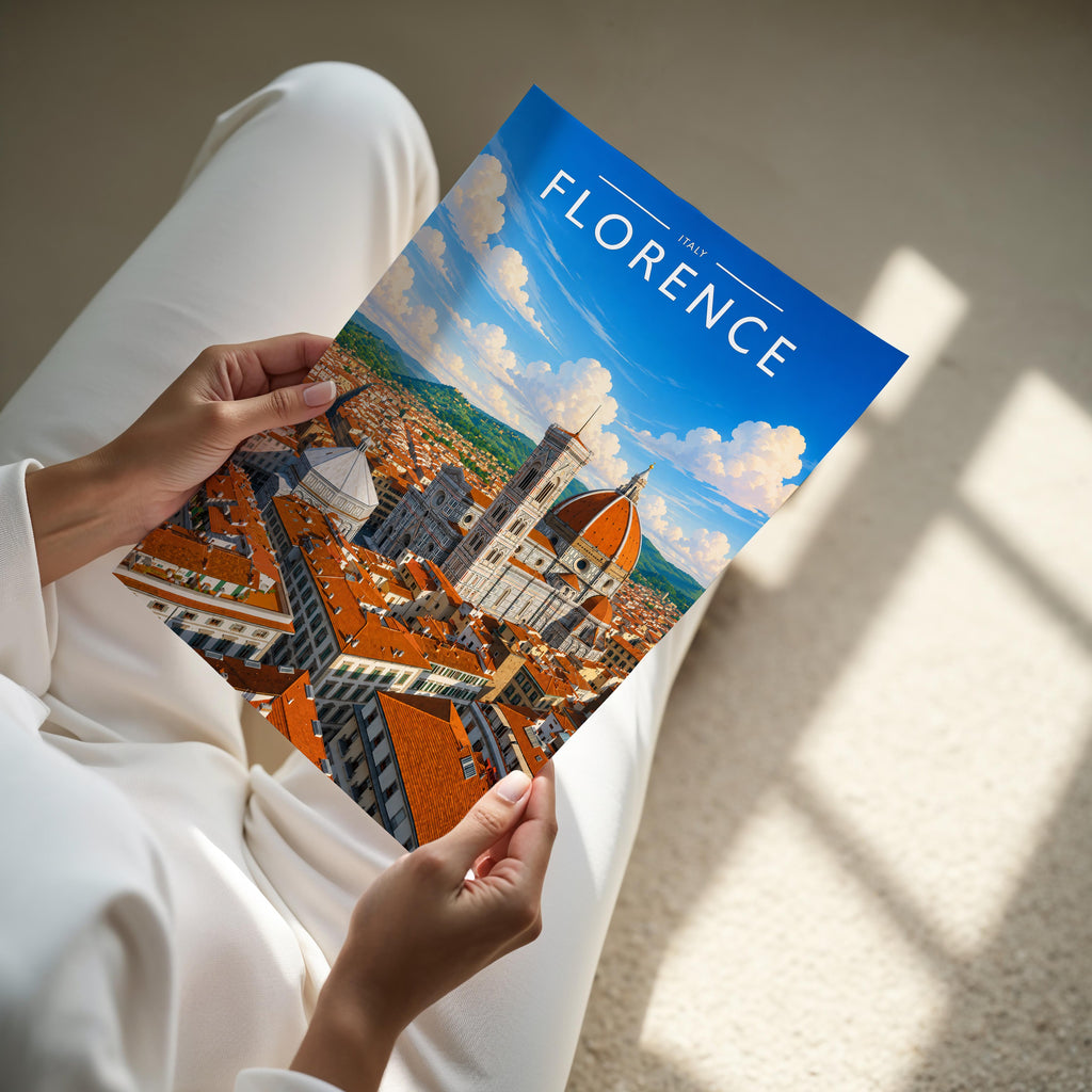 Florence #2 Travel Poster - A4 print held in hand