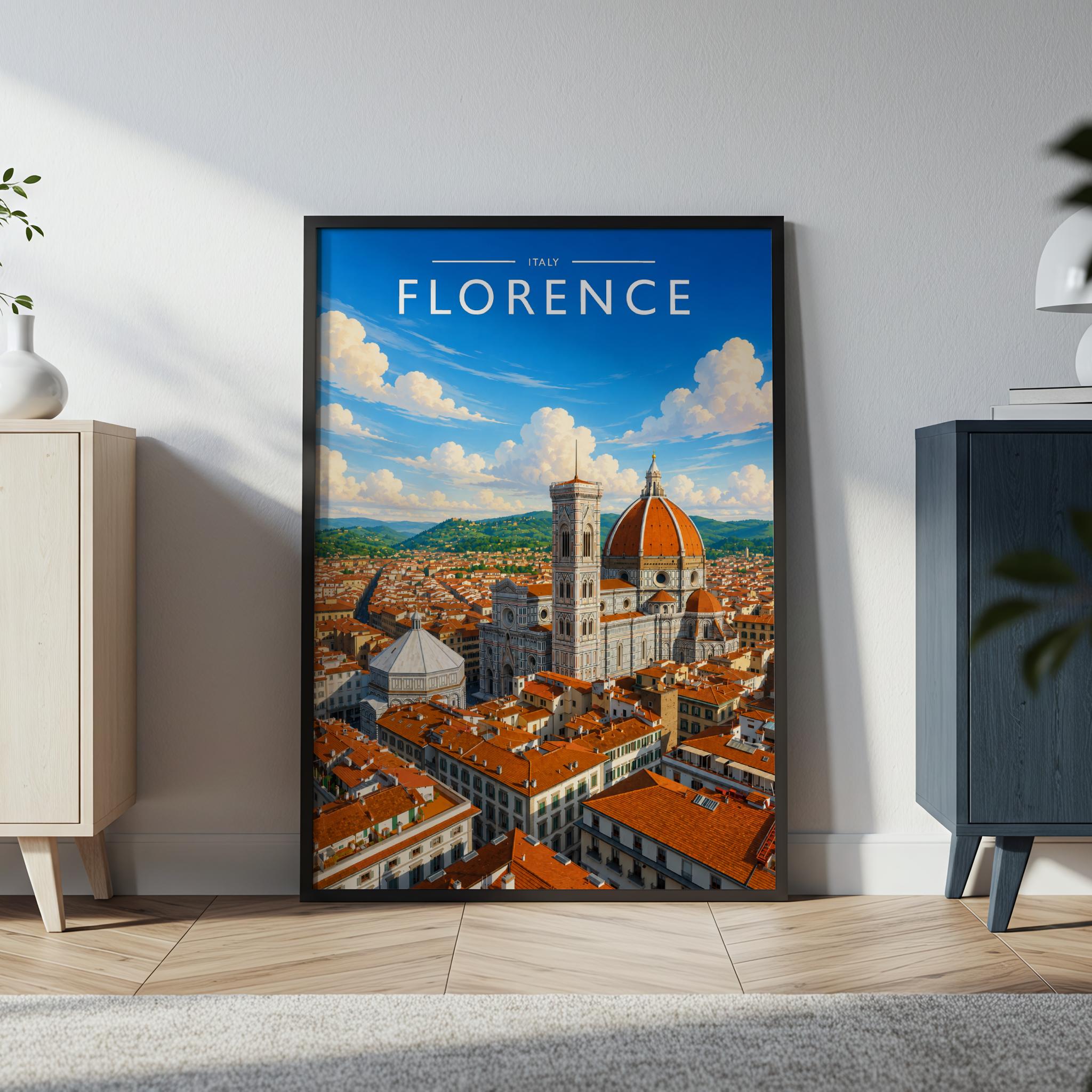 Florence #2 Travel Poster in a black frame