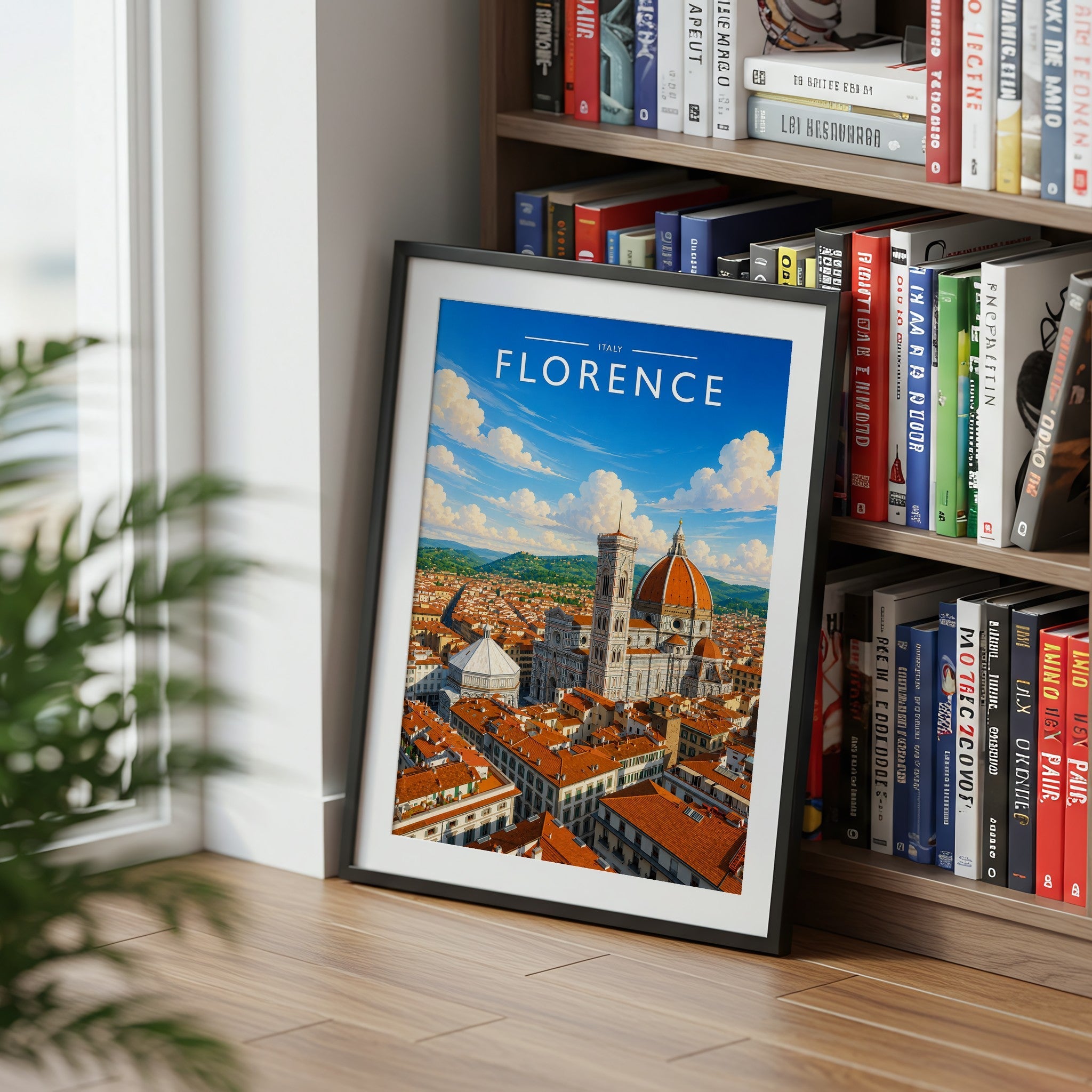 Florence #2 Travel Poster mounted in a black frame