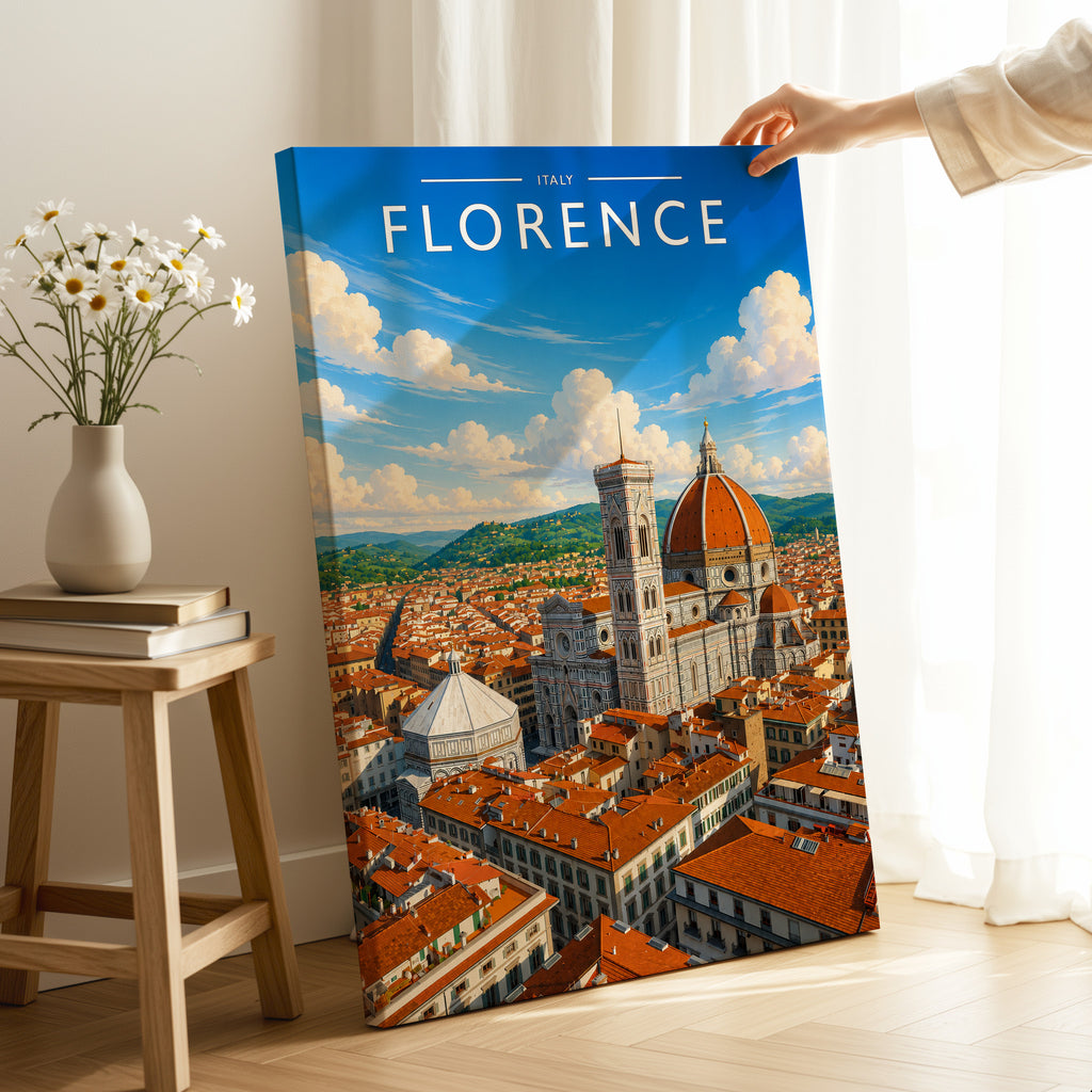 Florence #2 Travel Poster as a gallery-wrapped canvas