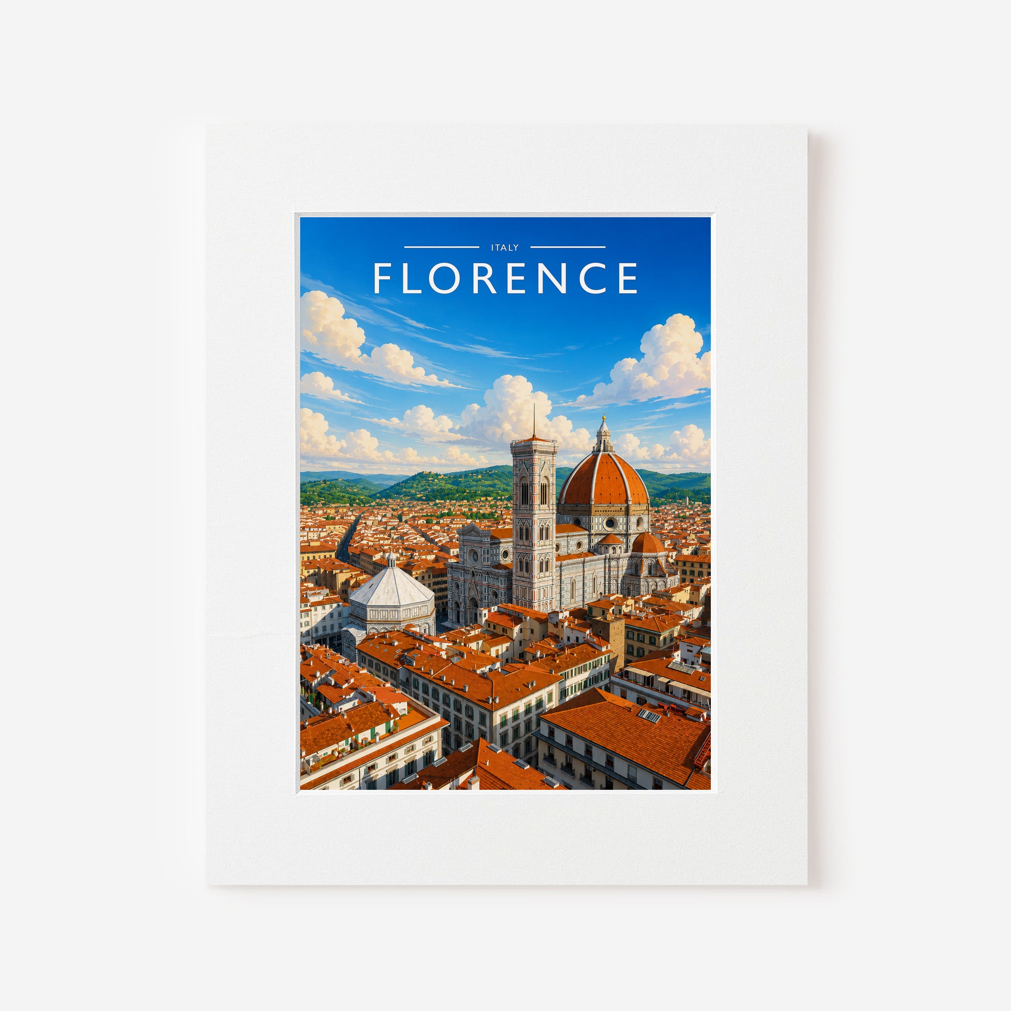 Florence #2 Travel Poster in a white mount
