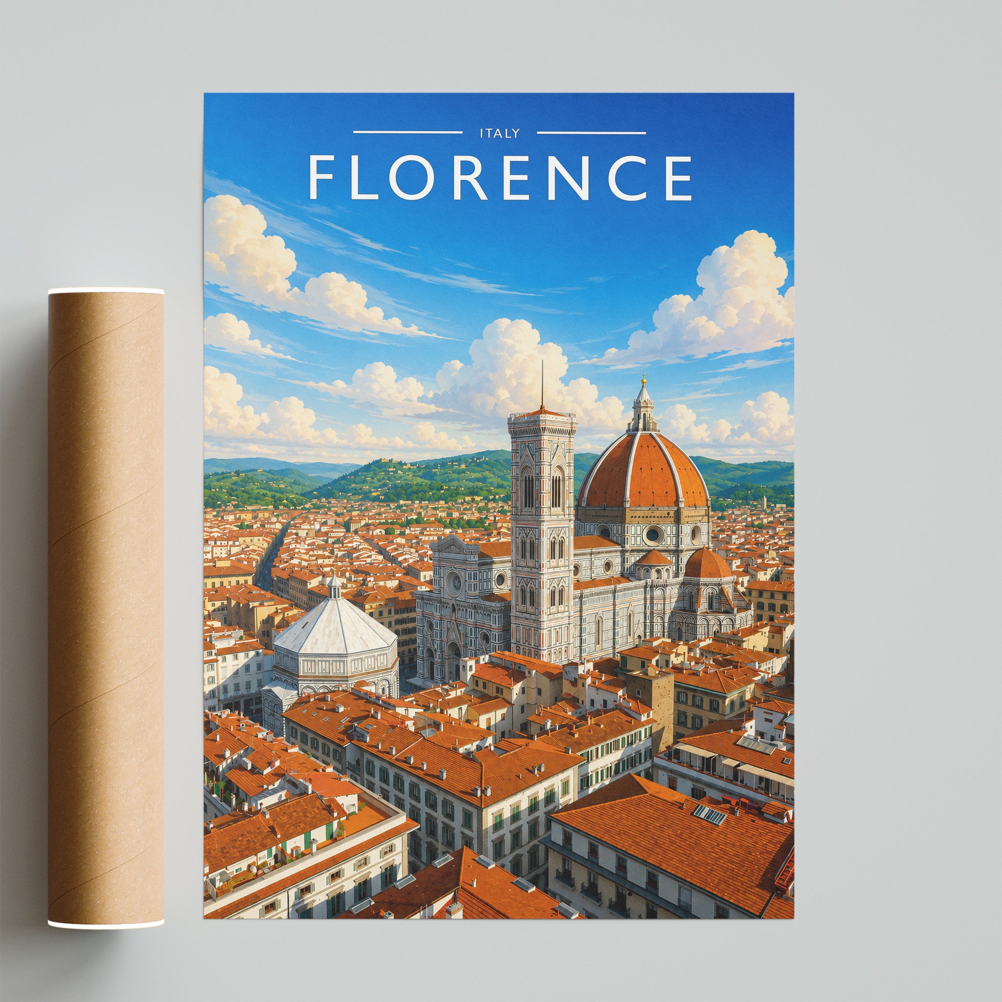 Florence #2 Travel Poster - fine art print with shipping tube