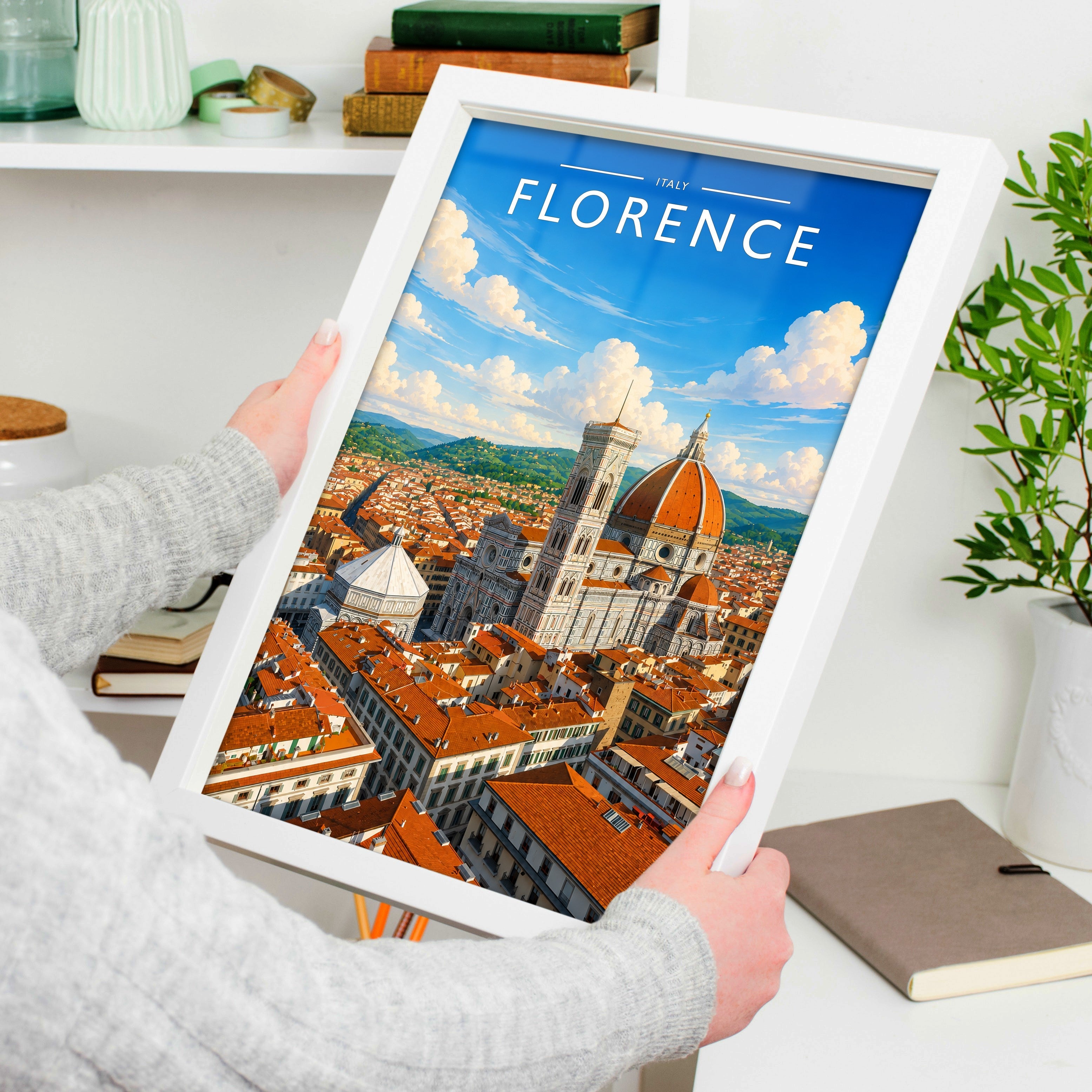 Florence #2 Travel Poster held in a white frame