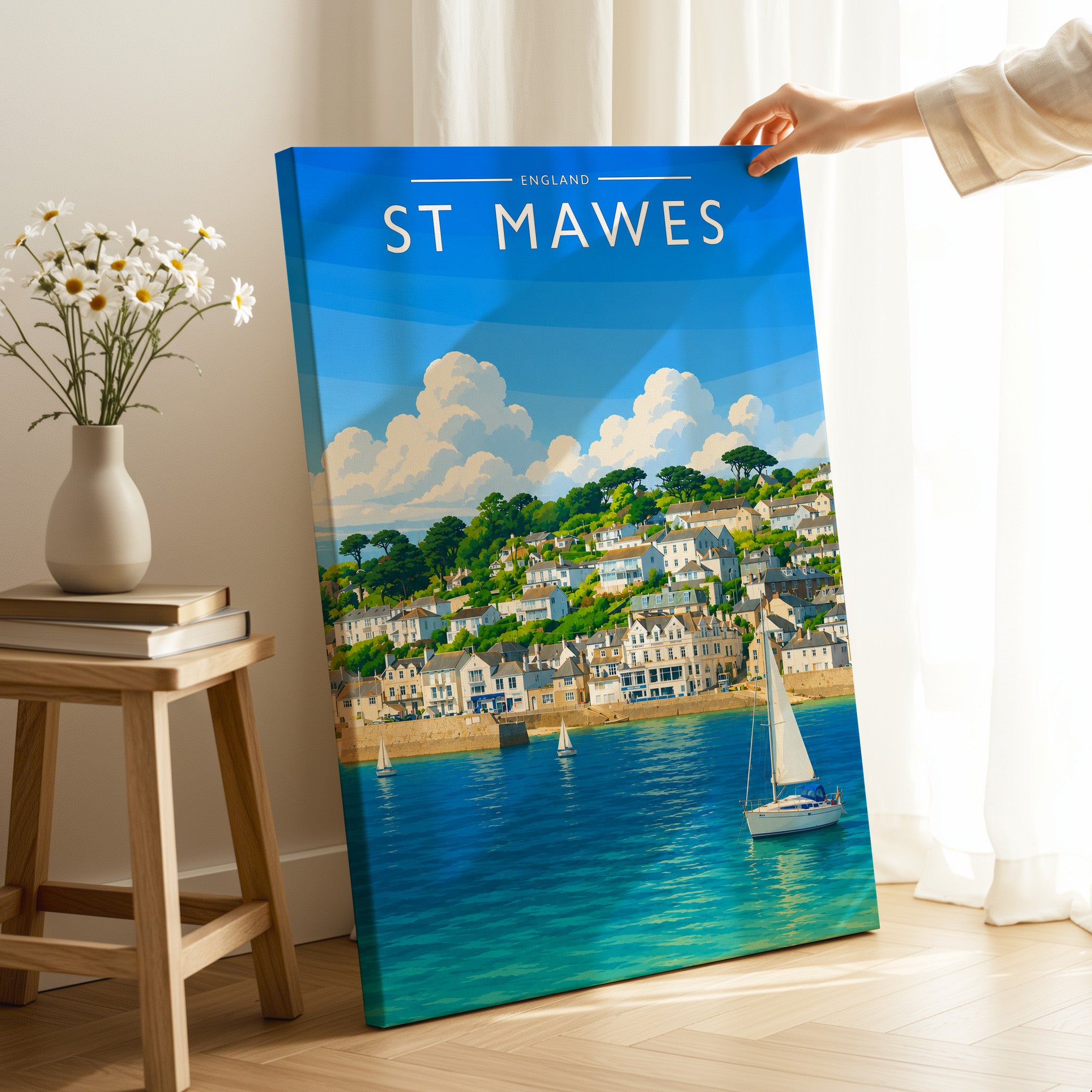St Mawes Travel Poster as a gallery-wrapped canvas
