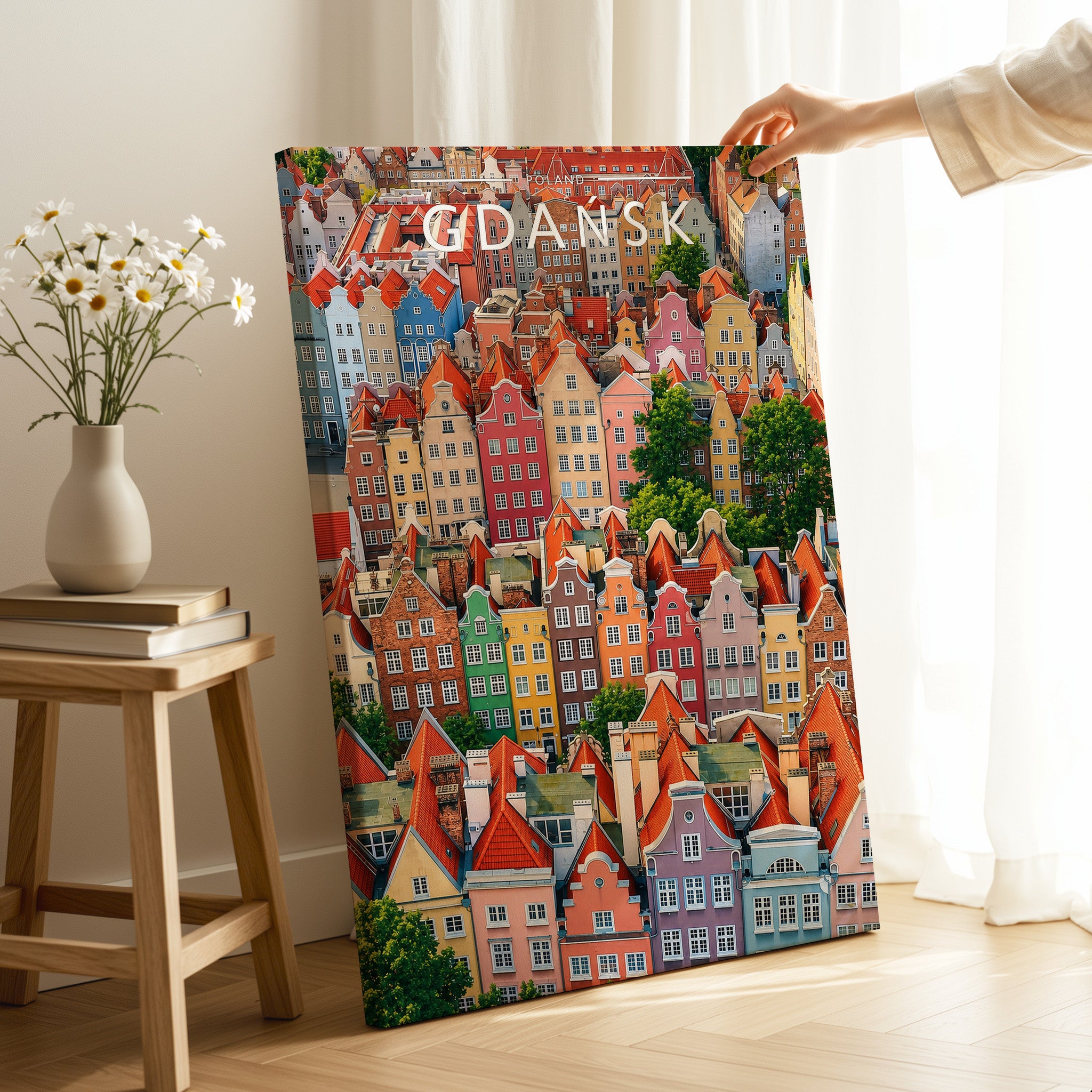 Gdańsk Travel Poster as a gallery-wrapped canvas