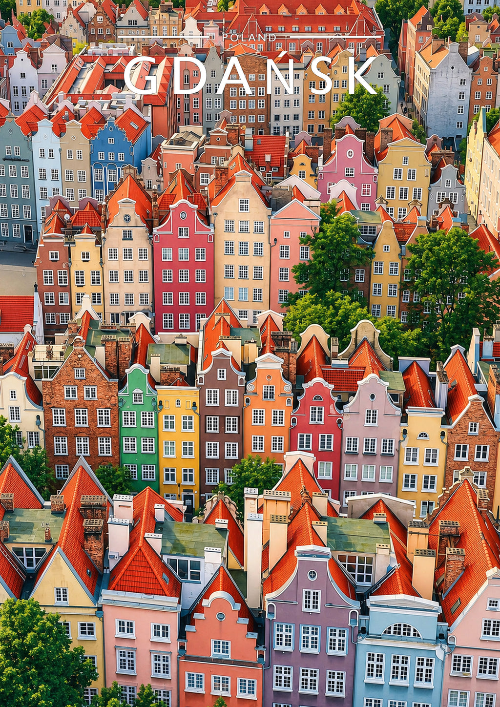Gdańsk Travel Poster - A4 travel poster print