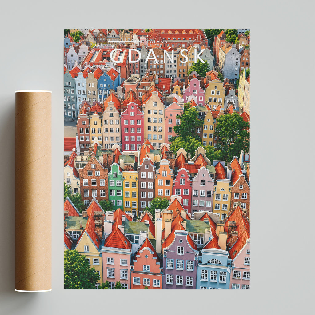 Gdańsk Travel Poster - fine art print with shipping tube