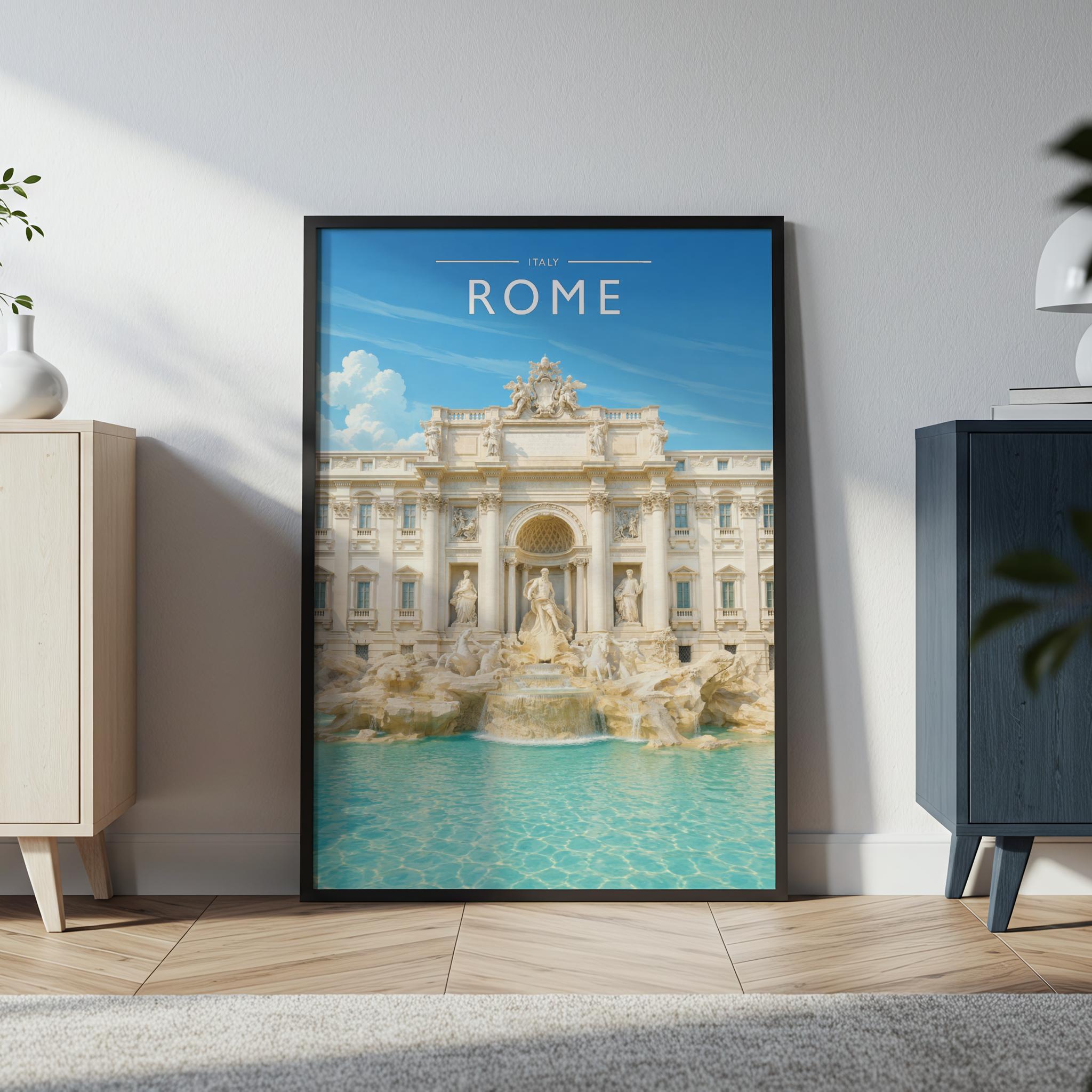 Rome #2 Travel Poster in a black frame