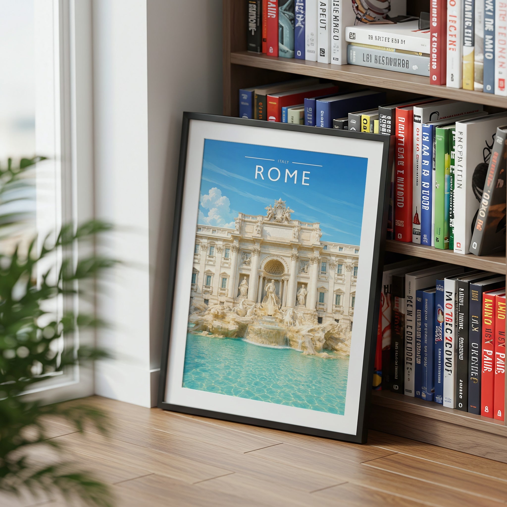 Rome #2 Travel Poster mounted in a black frame