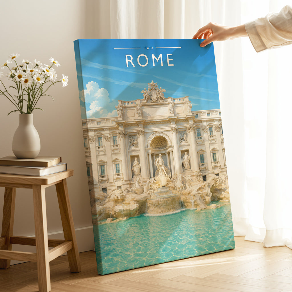 Rome #2 Travel Poster as a gallery-wrapped canvas