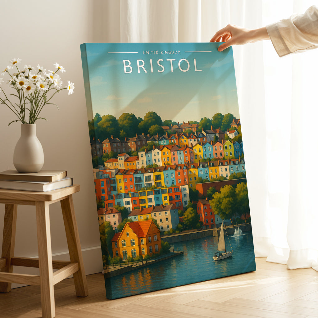 Bristol Travel Poster as a gallery-wrapped canvas