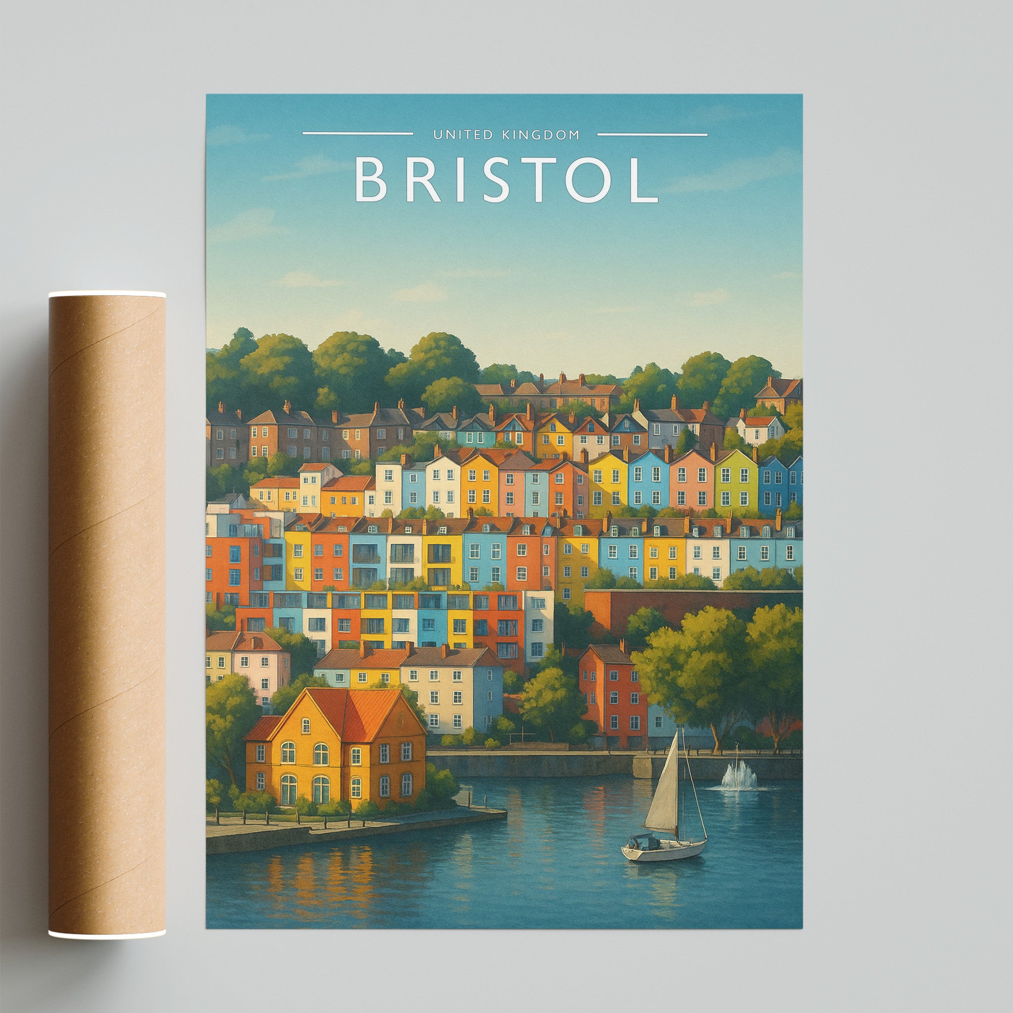 Bristol Travel Poster - fine art print with shipping tube