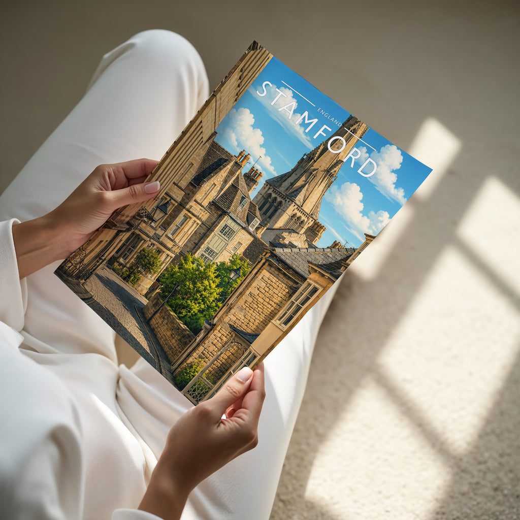 Stamford #13 Travel Poster - A4 print held in hand